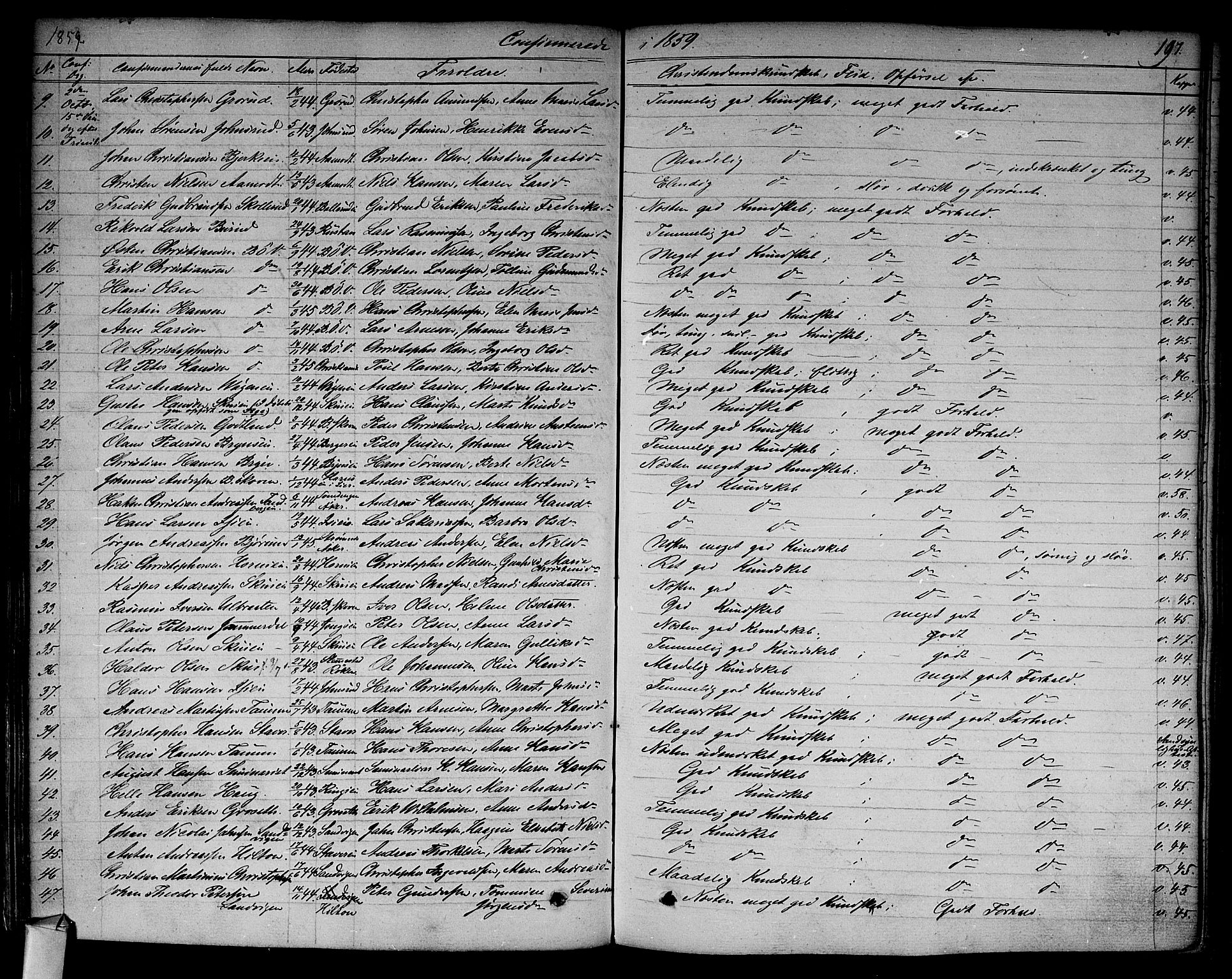 Asker prestekontor Kirkebøker, AV/SAO-A-10256a/F/Fa/L0009: Parish register (official) no. I 9, 1825-1878, p. 197