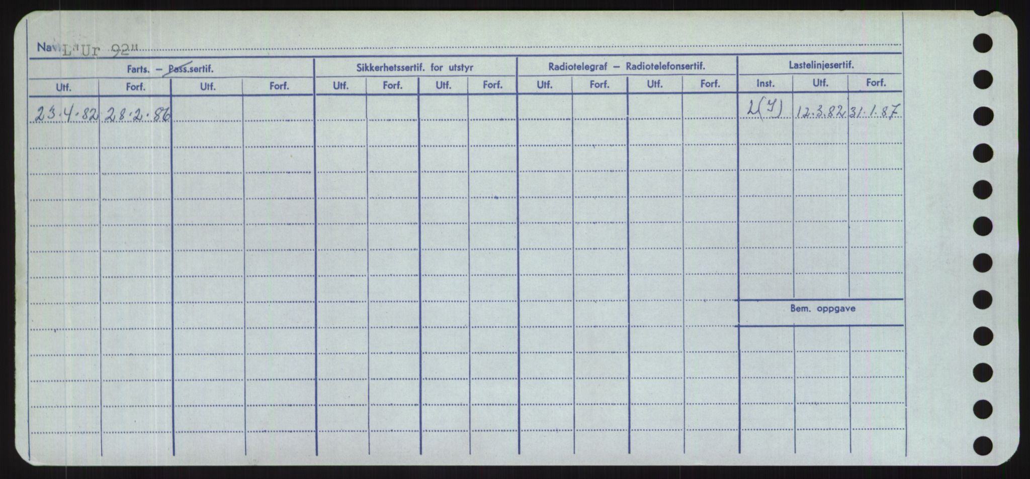 Sjøfartsdirektoratet med forløpere, Skipsmålingen, RA/S-1627/H/Hd/L0040: Fartøy, U-Ve, p. 112