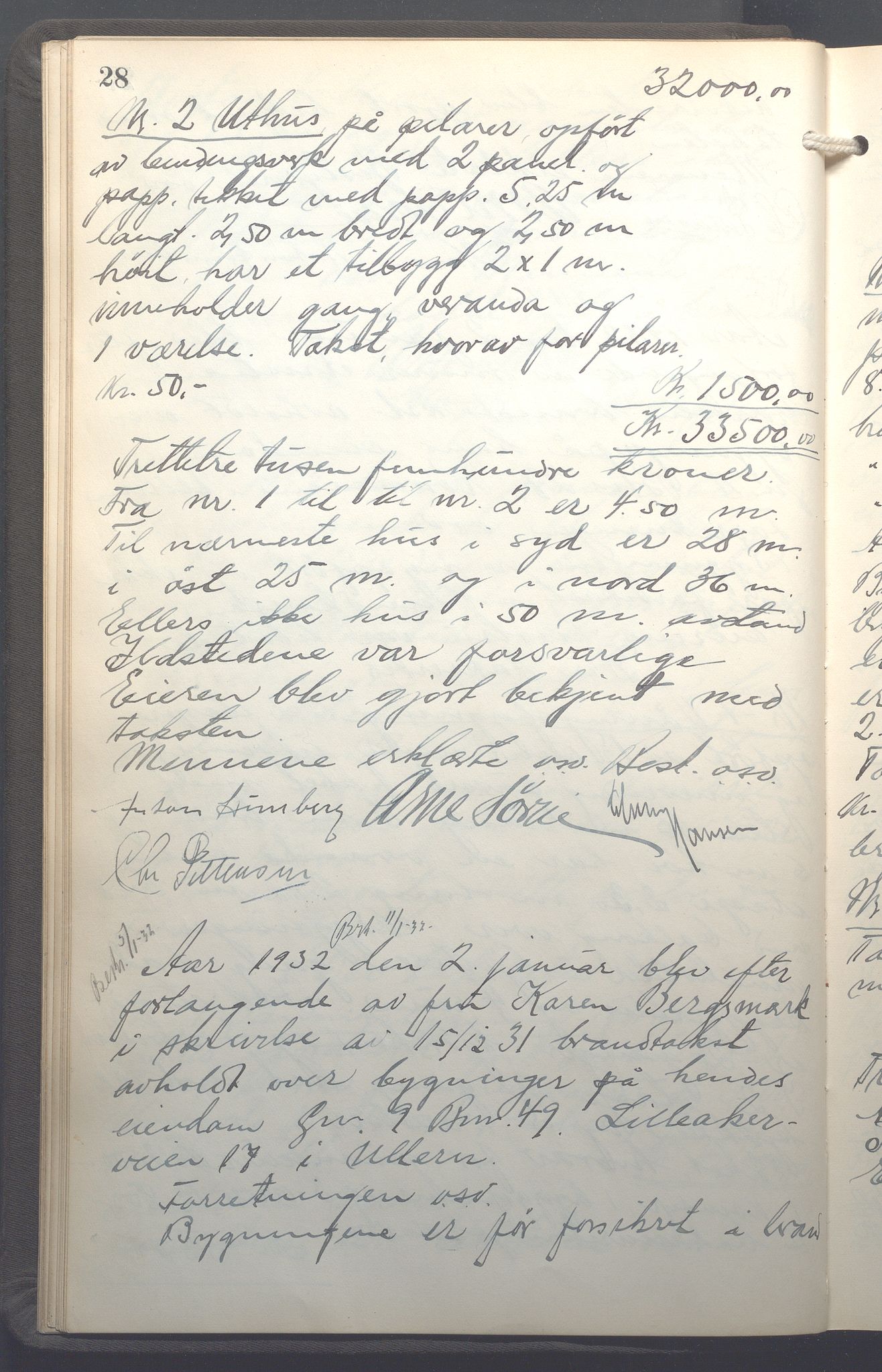Lensmennene i Aker, OBA/A-10133/F/Fb/L0004: Branntakstprotokoll, 1931-1937, p. 28