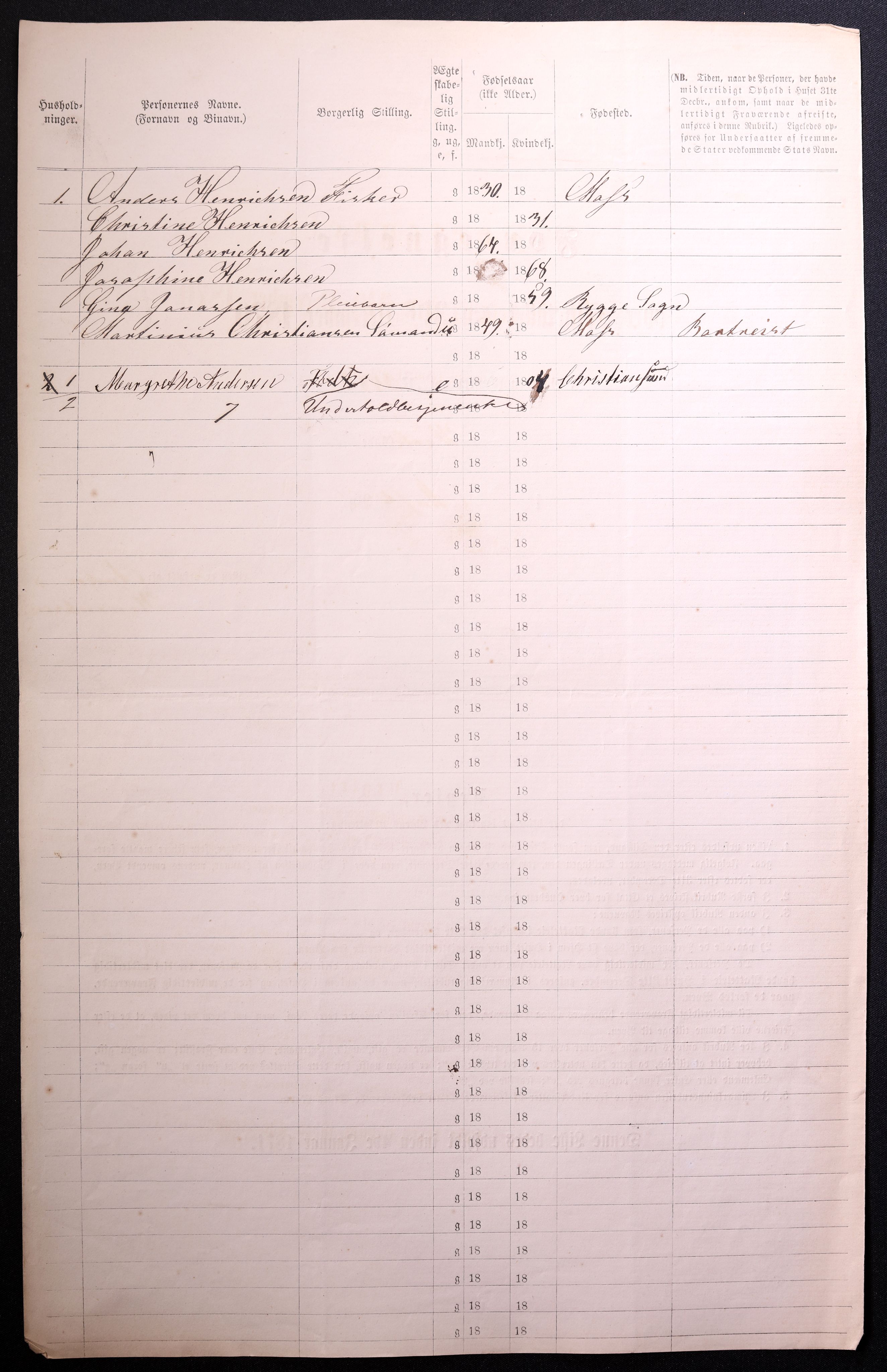 RA, 1870 census for 0104 Moss, 1870, p. 558