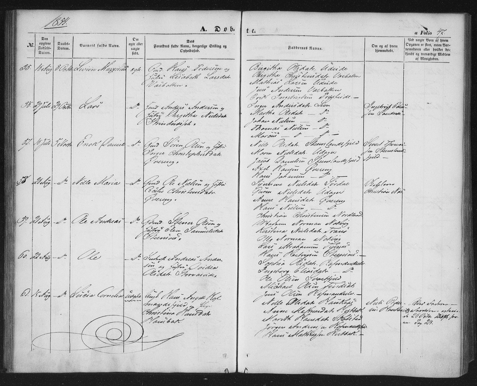 Ministerialprotokoller, klokkerbøker og fødselsregistre - Nordland, AV/SAT-A-1459/859/L0844: Parish register (official) no. 859A04, 1849-1862, p. 47