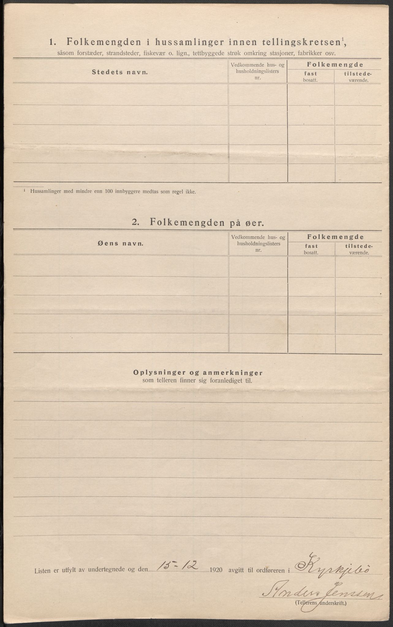 SAB, 1920 census for Kyrkjebø, 1920, p. 15