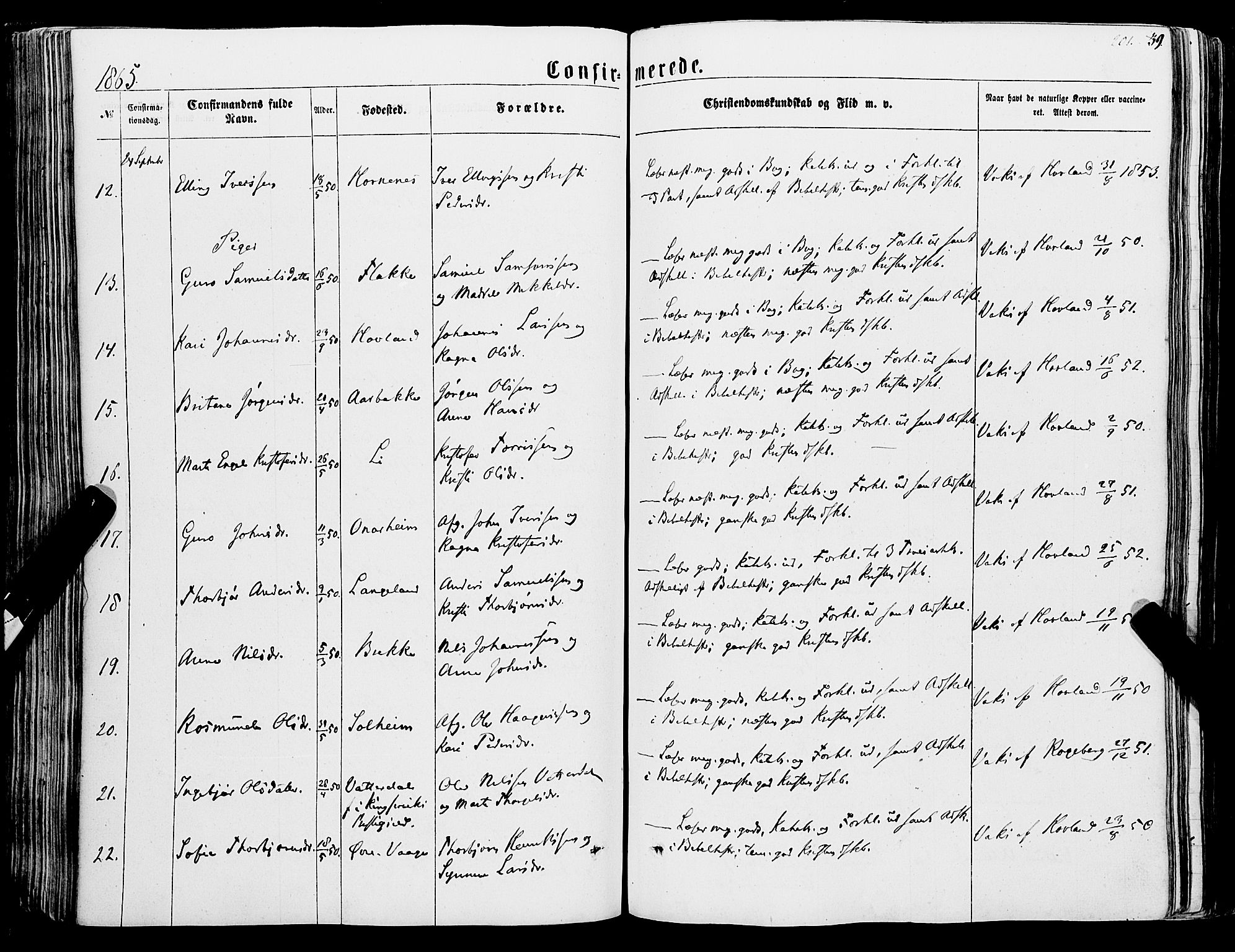 Tysnes sokneprestembete, AV/SAB-A-78601/H/Haa: Parish register (official) no. A 11, 1860-1871, p. 201