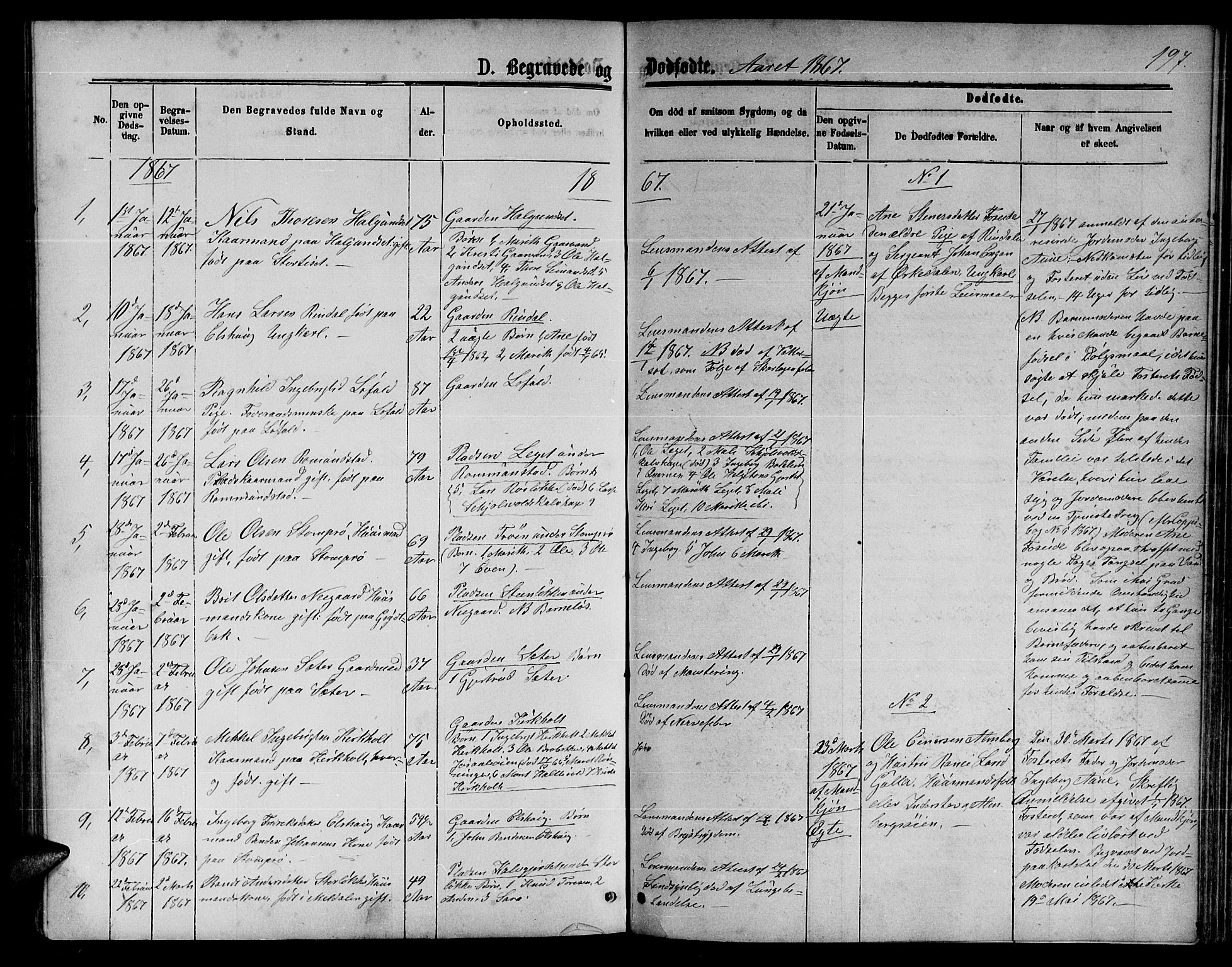 Ministerialprotokoller, klokkerbøker og fødselsregistre - Møre og Romsdal, SAT/A-1454/598/L1076: Parish register (copy) no. 598C01, 1867-1878, p. 197