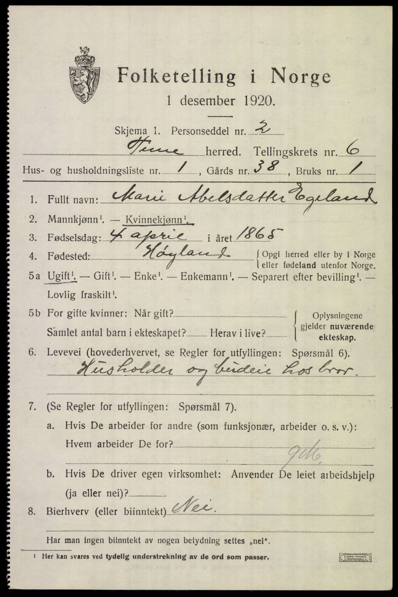 SAST, 1920 census for Time, 1920, p. 6967