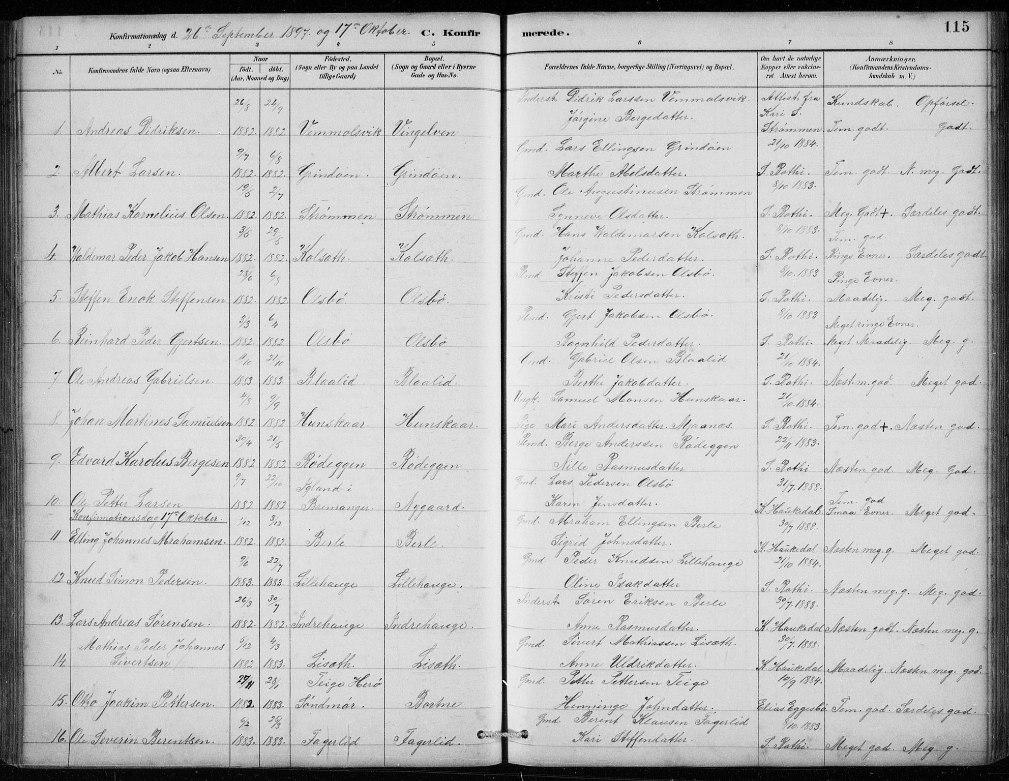 Davik sokneprestembete, SAB/A-79701/H/Hab/Habc/L0002: Parish register (copy) no. C 2, 1889-1906, p. 115