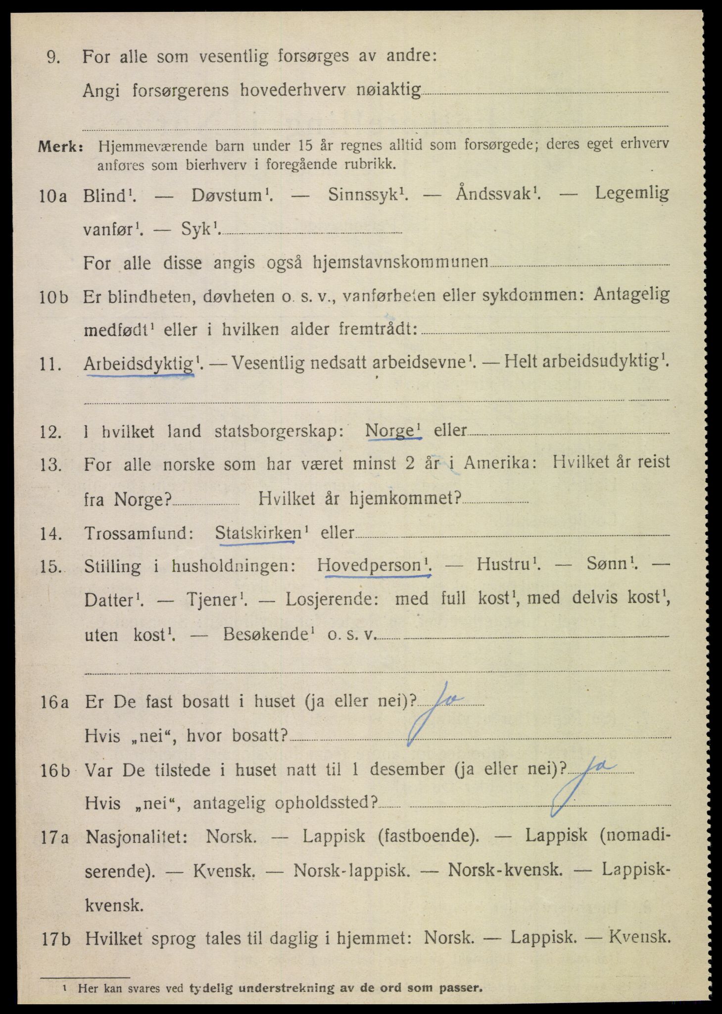 SAT, 1920 census for Sørfold, 1920, p. 4442