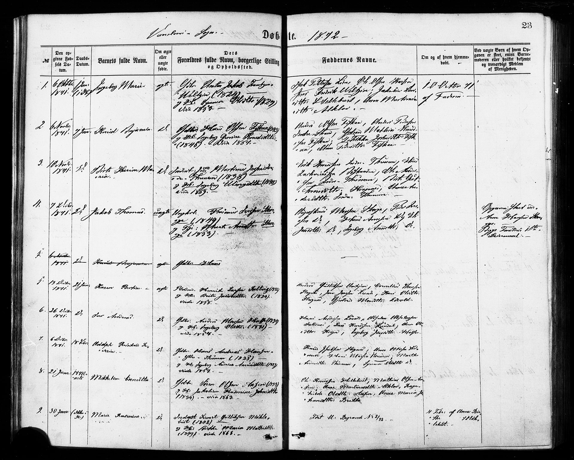 Ministerialprotokoller, klokkerbøker og fødselsregistre - Møre og Romsdal, AV/SAT-A-1454/501/L0007: Parish register (official) no. 501A07, 1868-1884, p. 23