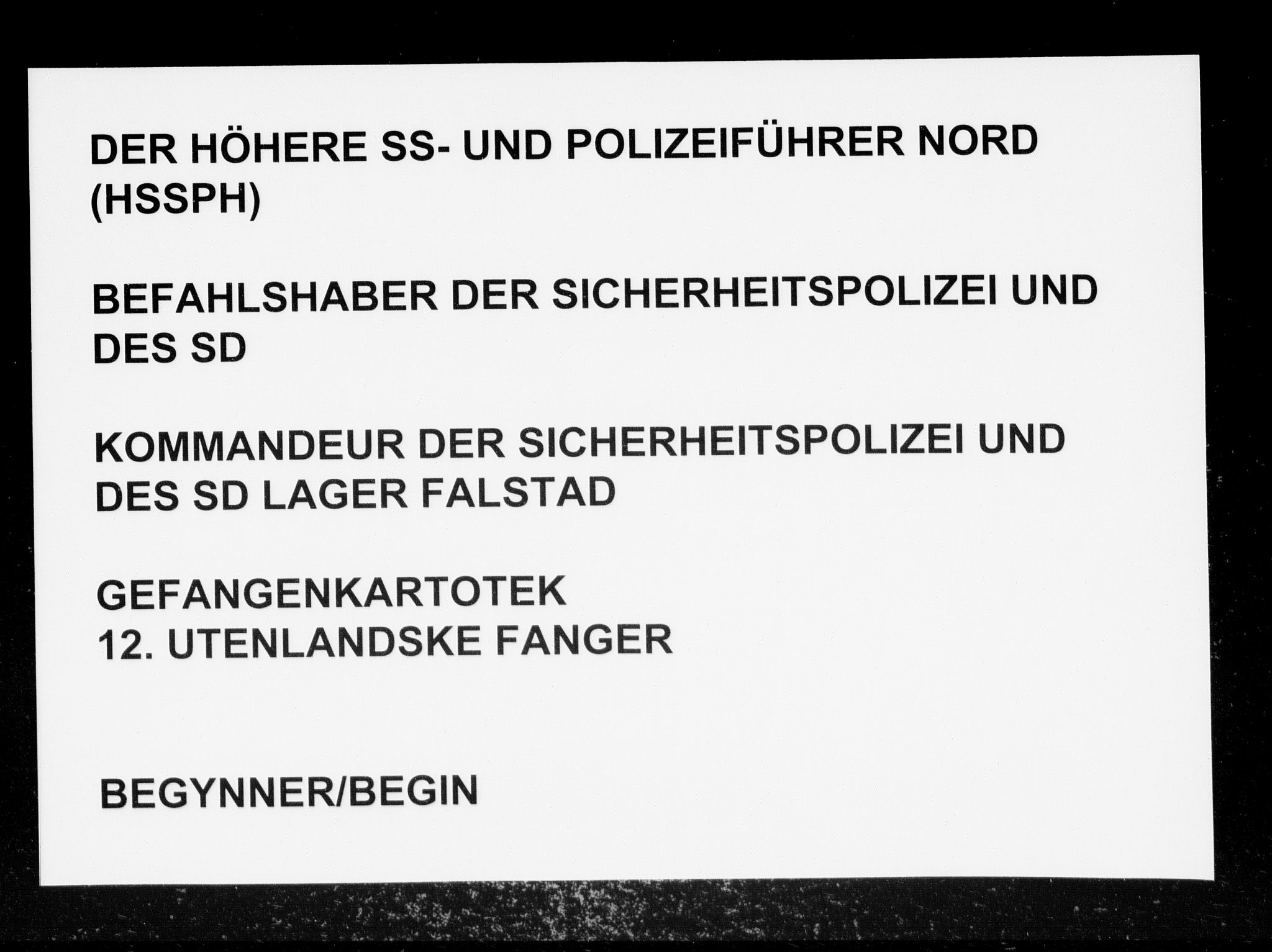 Befehlshaber der Sicherheitspolizei und des SD, RA/RAFA-5969/F/Fc/L0013: Fangeregister Falstad: Utenlandske fanger fra Tyskland, Russland, Sverige, Tsjekkoslovakia, USA, England, Luxemburg og diverse østeuropeiske land, 1941-1945