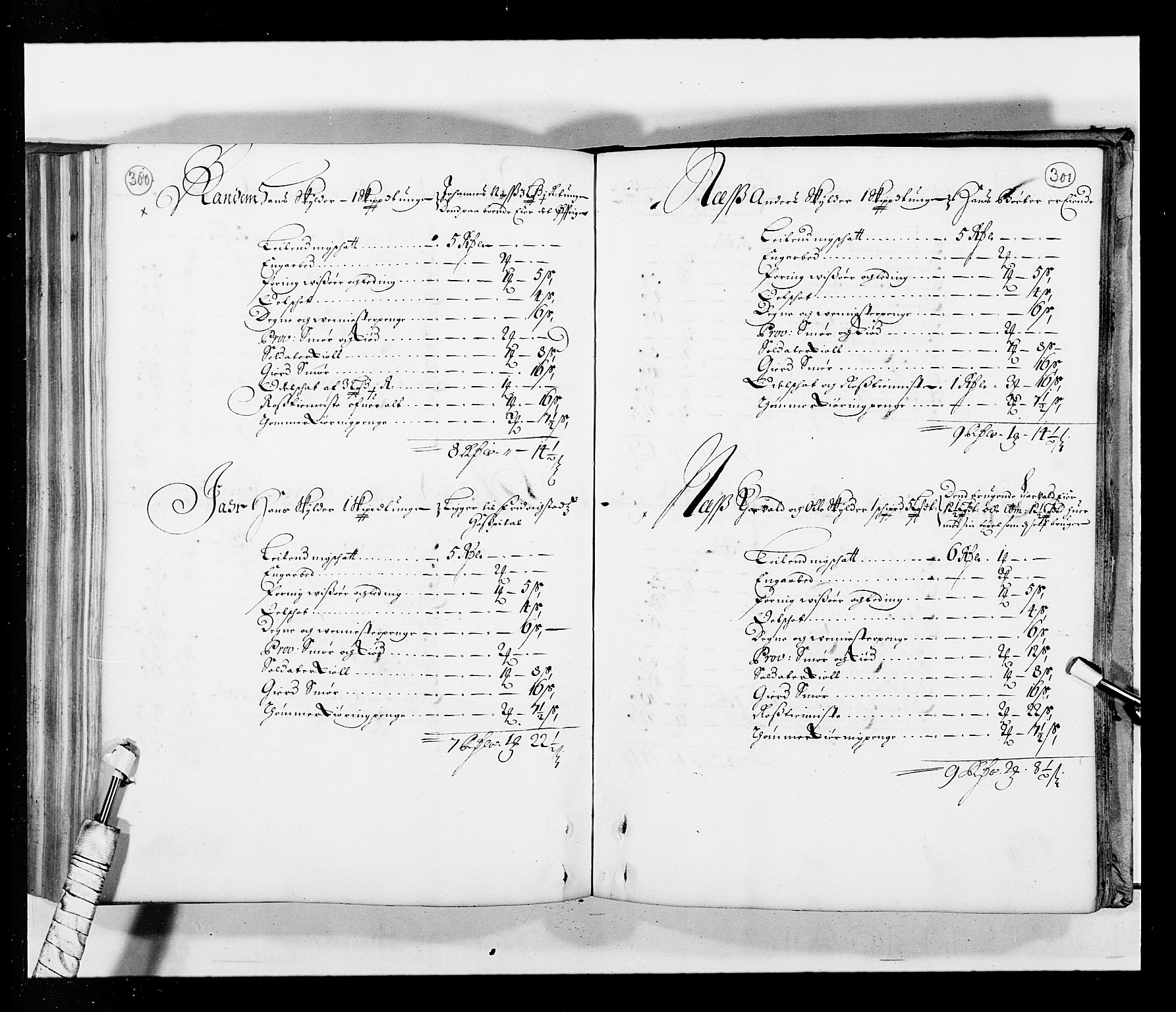 Stattholderembetet 1572-1771, AV/RA-EA-2870/Ek/L0034/0001: Jordebøker 1662-1720: / Matrikkel for Nedre Romerike, 1685, p. 300-301