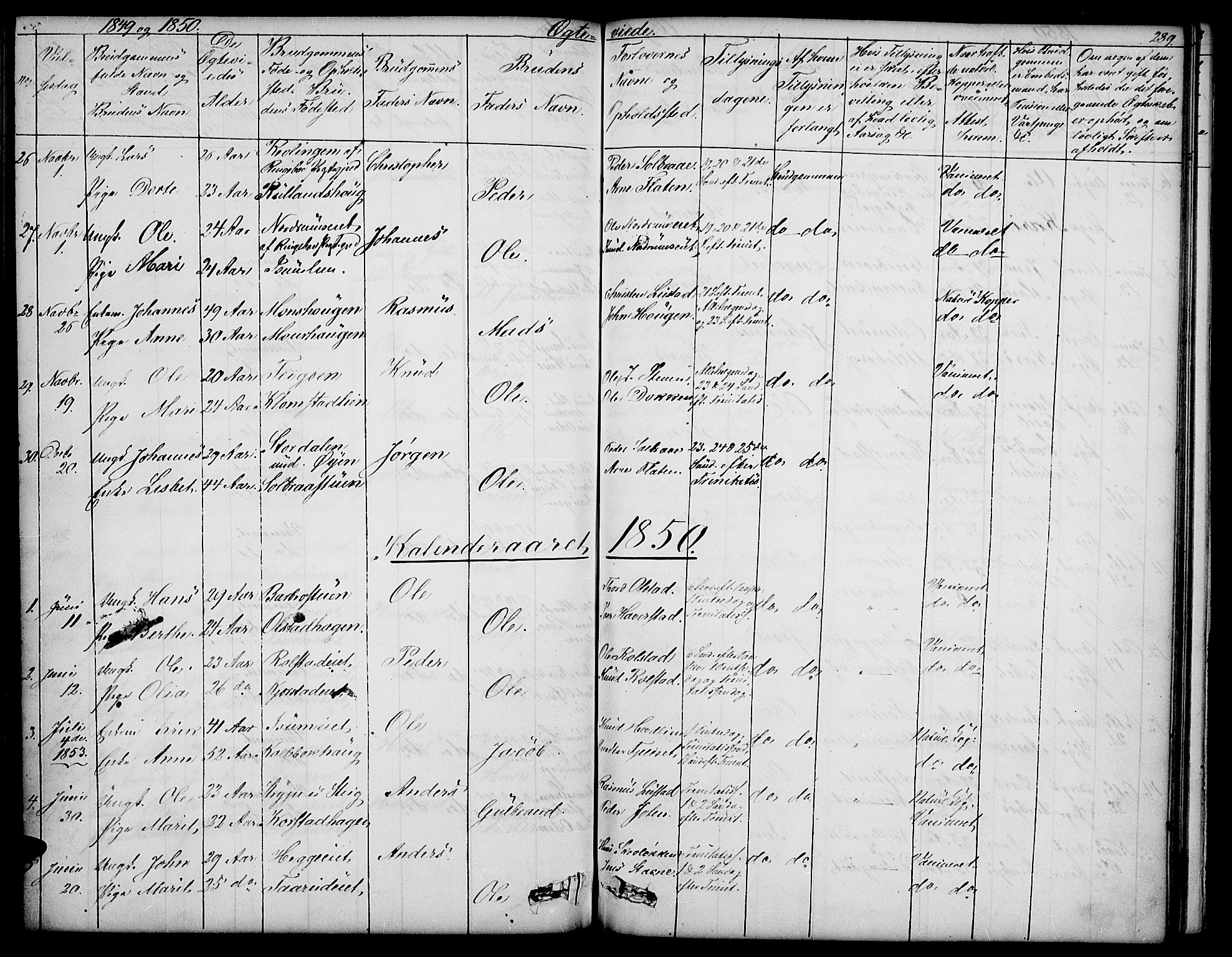 Sør-Fron prestekontor, SAH/PREST-010/H/Ha/Hab/L0001: Parish register (copy) no. 1, 1844-1863, p. 289