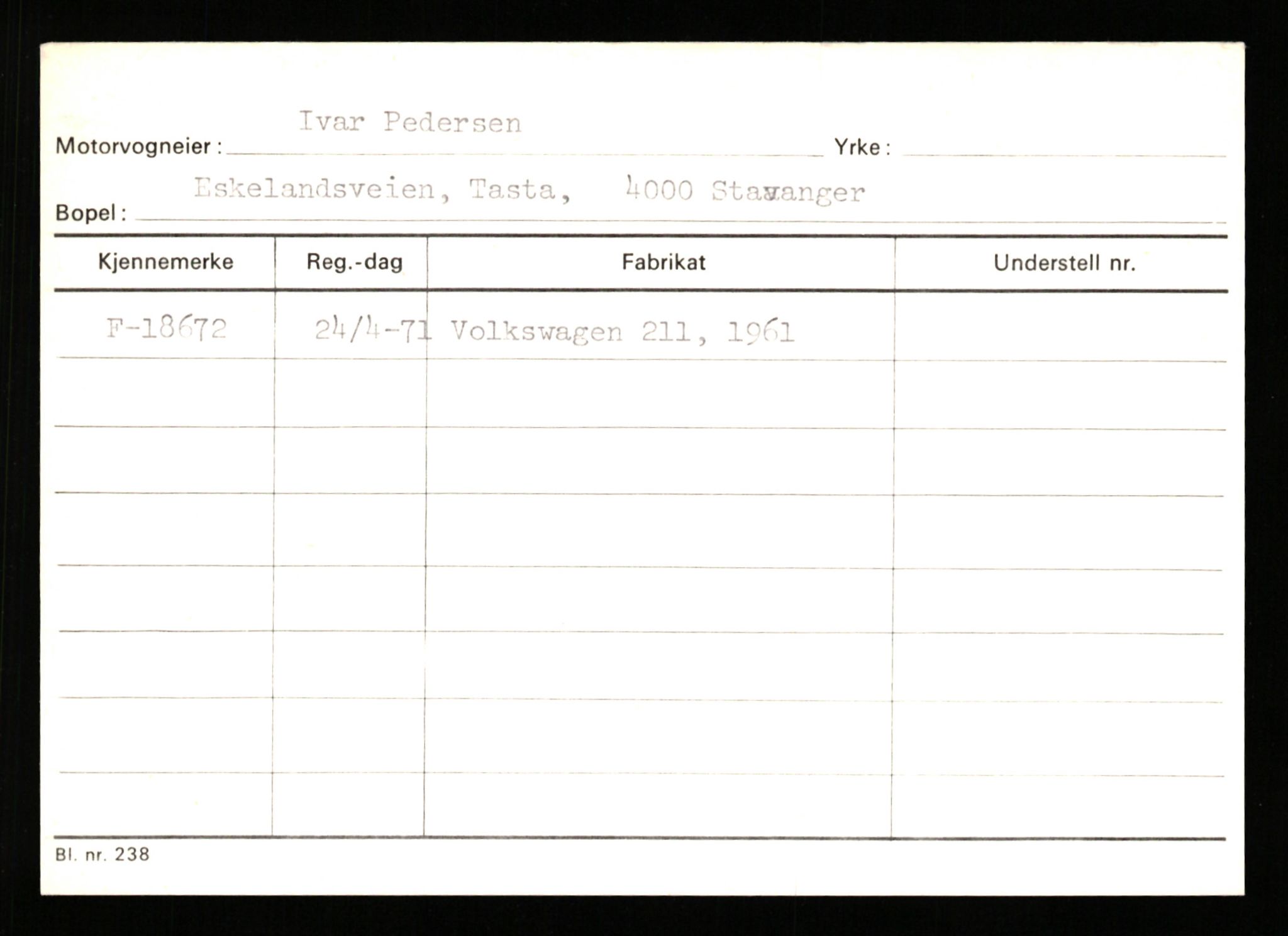 Stavanger trafikkstasjon, AV/SAST-A-101942/0/G/L0004: Registreringsnummer: 15497 - 22957, 1930-1971, p. 1385