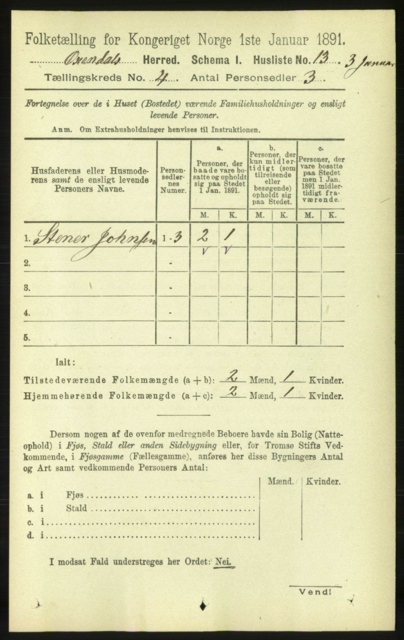 RA, 1891 census for 1561 Øksendal, 1891, p. 821