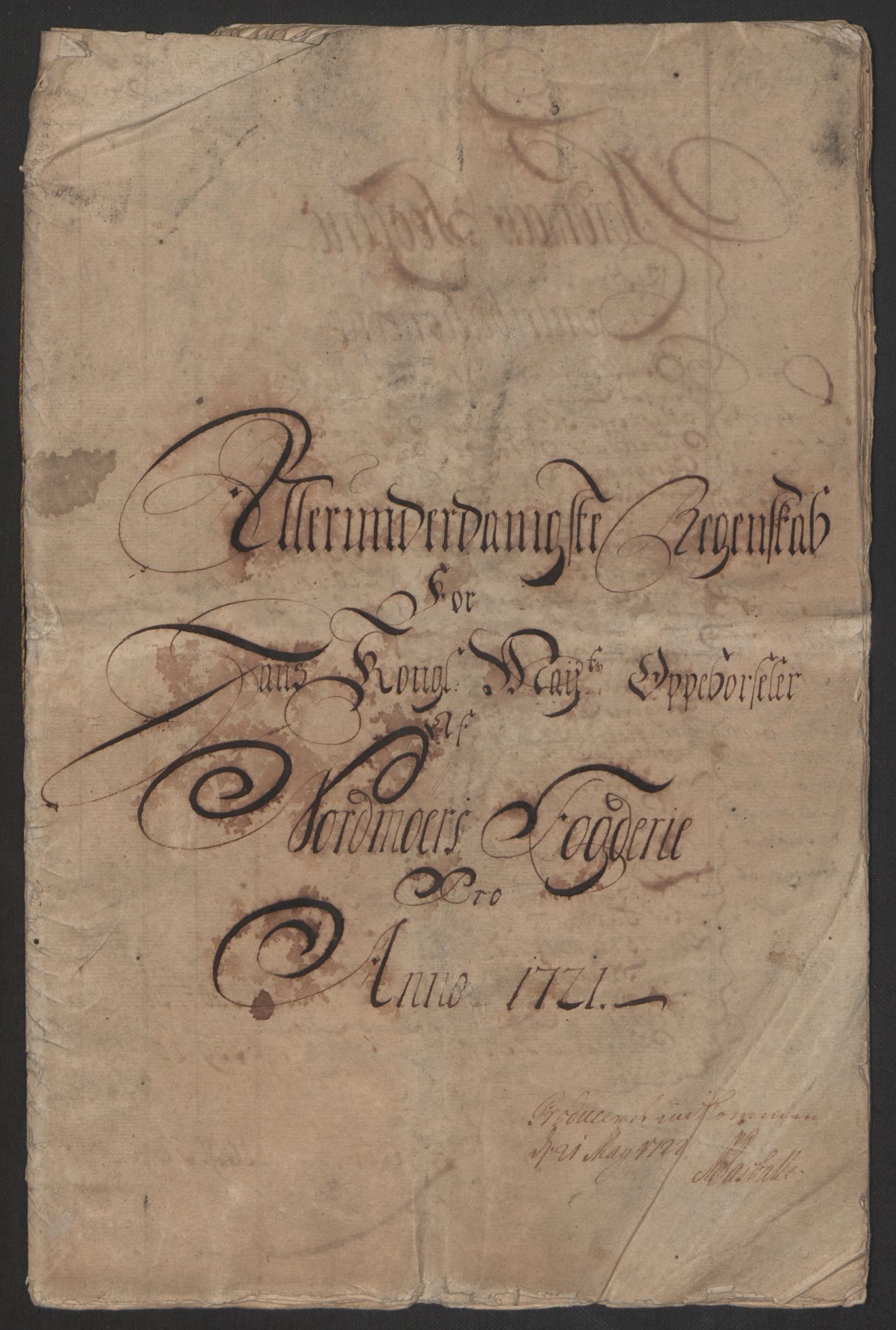 Rentekammeret inntil 1814, Reviderte regnskaper, Fogderegnskap, RA/EA-4092/R56/L3754: Fogderegnskap Nordmøre, 1721, p. 2
