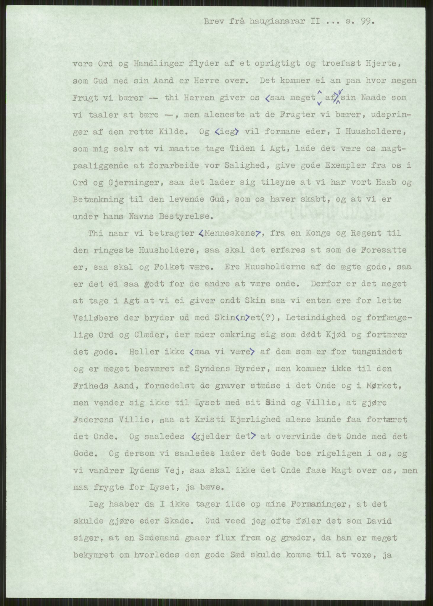 Samlinger til kildeutgivelse, Haugianerbrev, AV/RA-EA-6834/F/L0002: Haugianerbrev II: 1805-1821, 1805-1821, p. 99