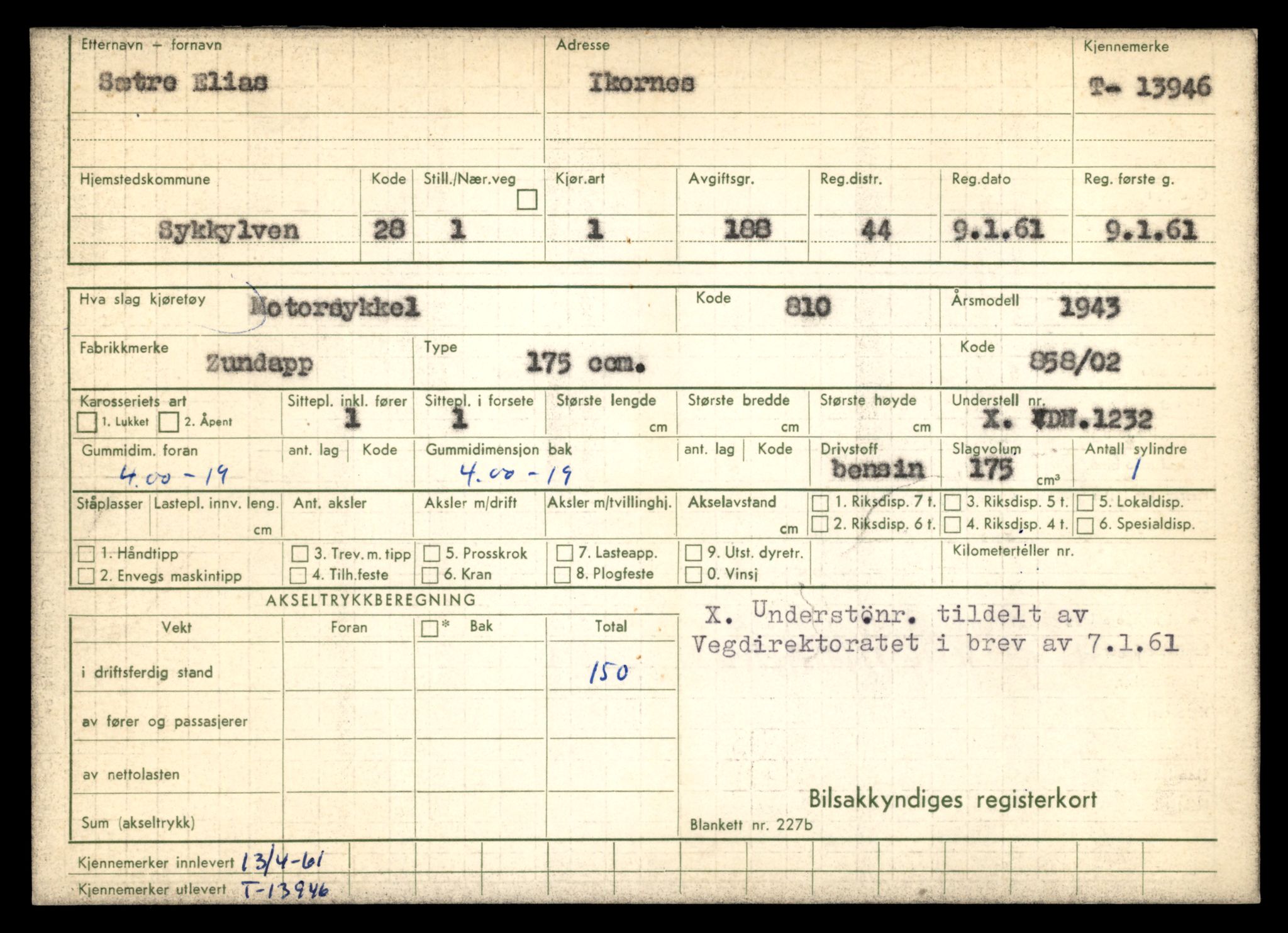 Møre og Romsdal vegkontor - Ålesund trafikkstasjon, AV/SAT-A-4099/F/Fe/L0042: Registreringskort for kjøretøy T 13906 - T 14079, 1927-1998, p. 689