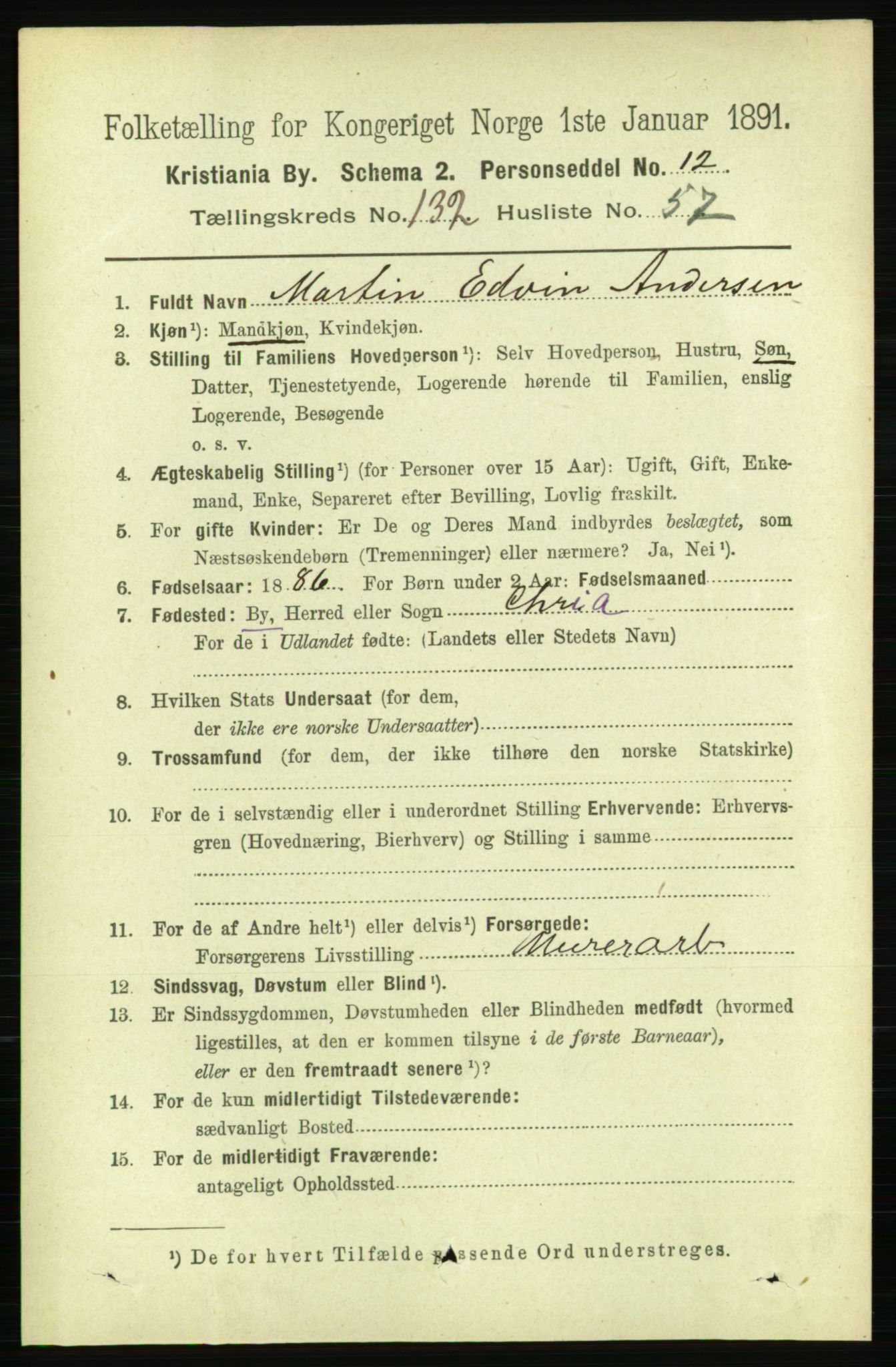 RA, 1891 census for 0301 Kristiania, 1891, p. 72286