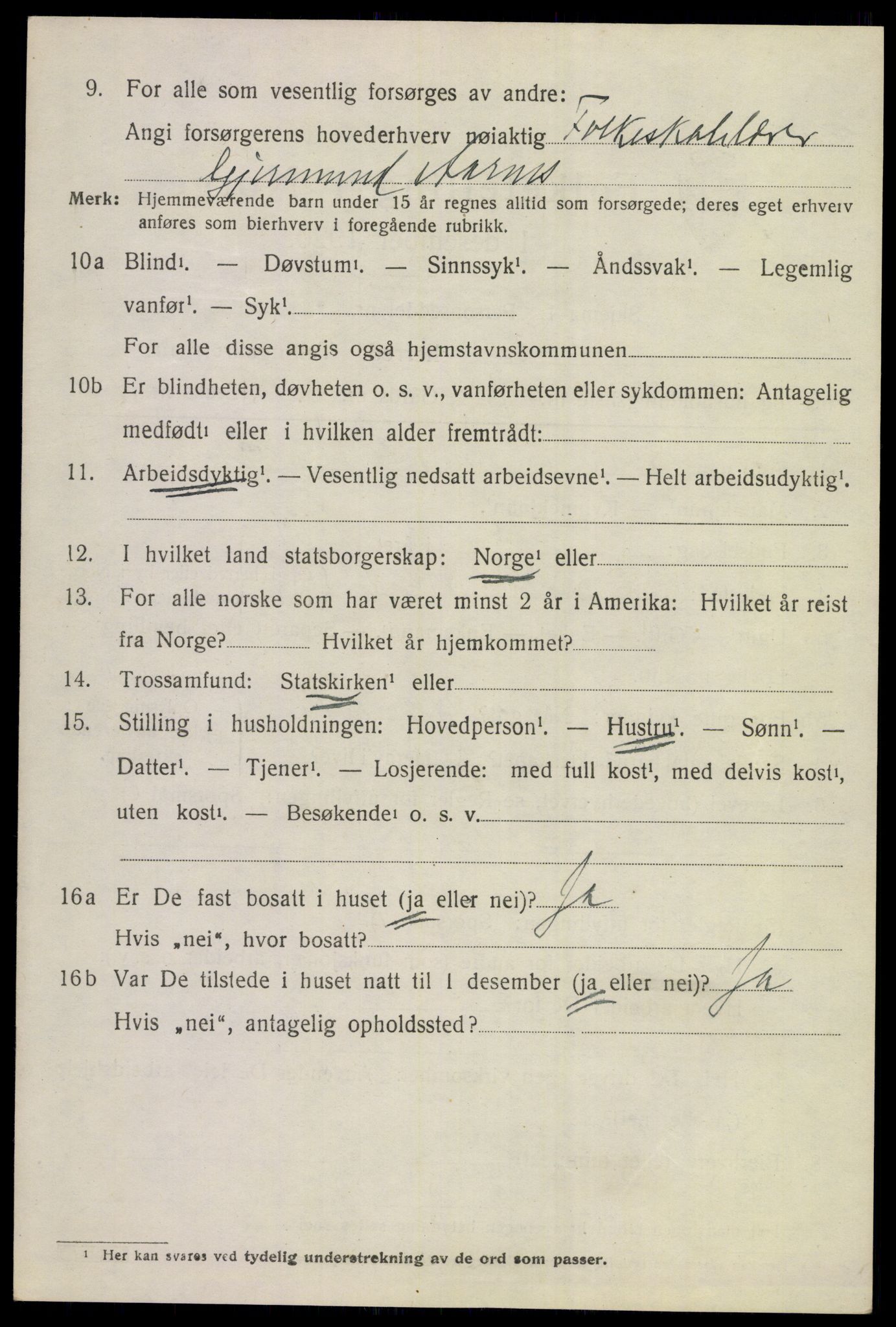 SAKO, 1920 census for Hole, 1920, p. 2724