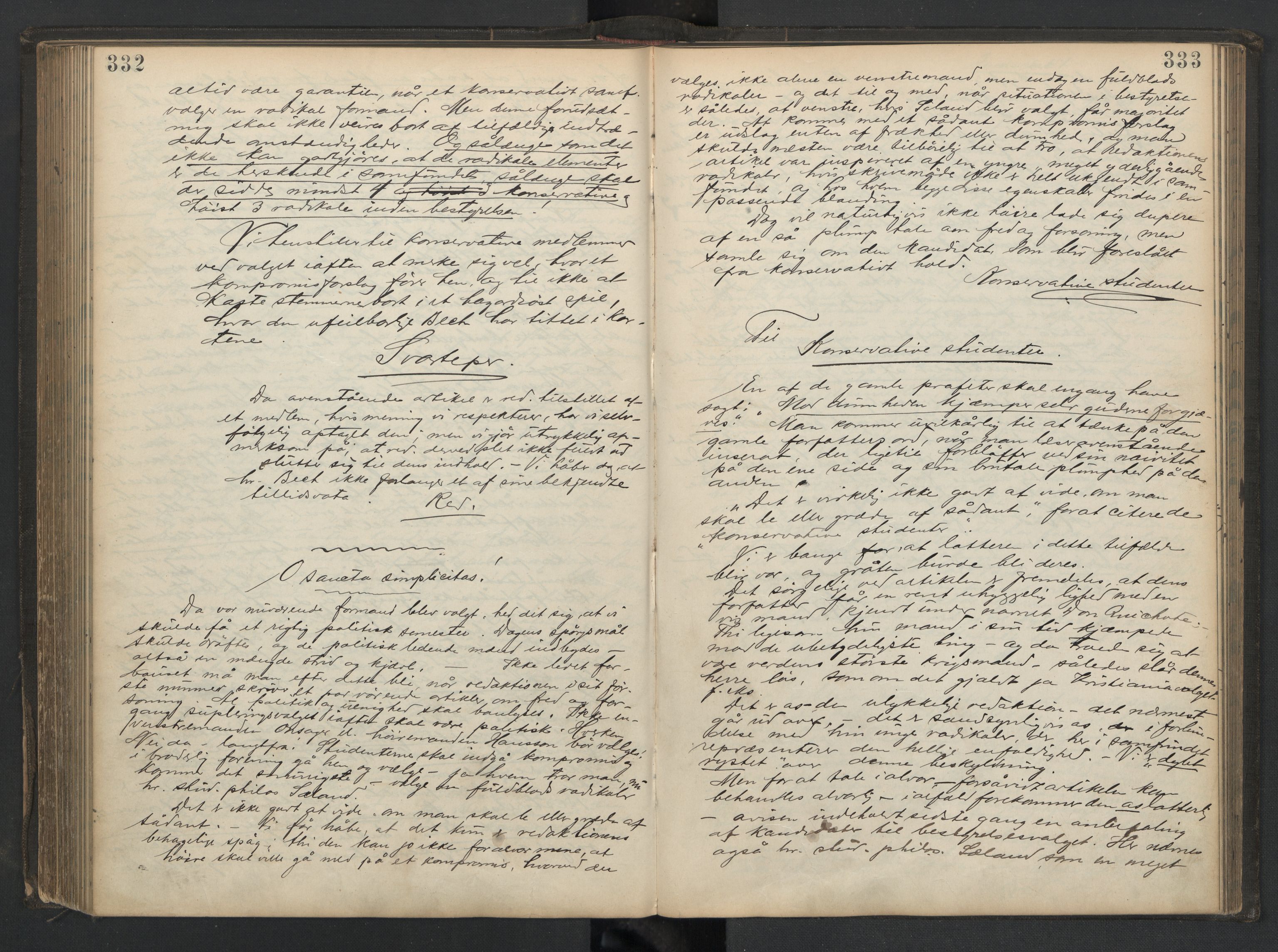 Det Norske Studentersamfund, AV/RA-PA-1322/X/Xa/L0013/0002: -- / Samfundsbladet/Studentersamfundets Avis, 1892-1895, p. 332-333