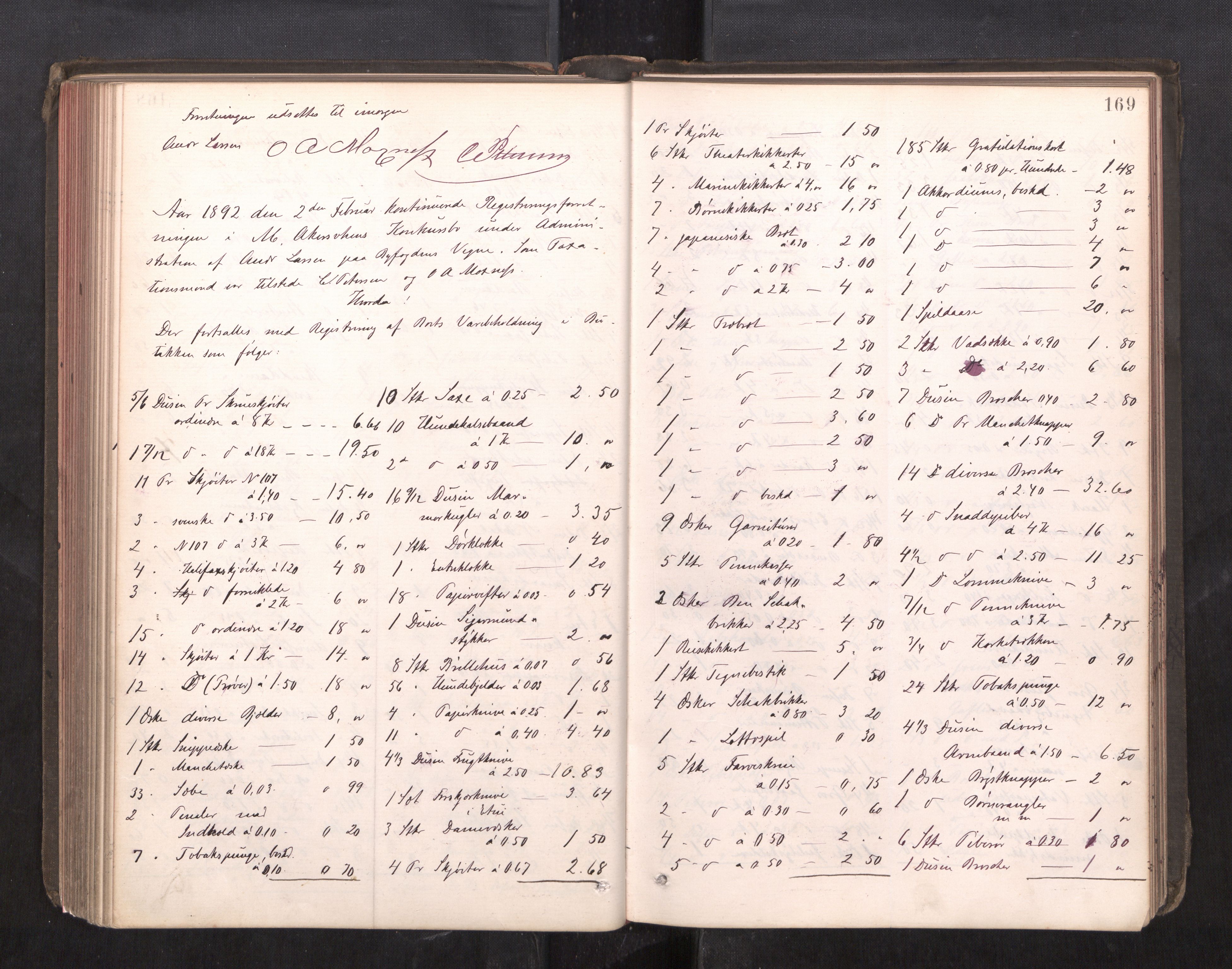 Trondheim byfogd, AV/SAT-A-0003/1/3/3C/L0013: Skifteregistreringsprotokoll - 19/7-14/8. (u/ register), 1887-1893, p. 169