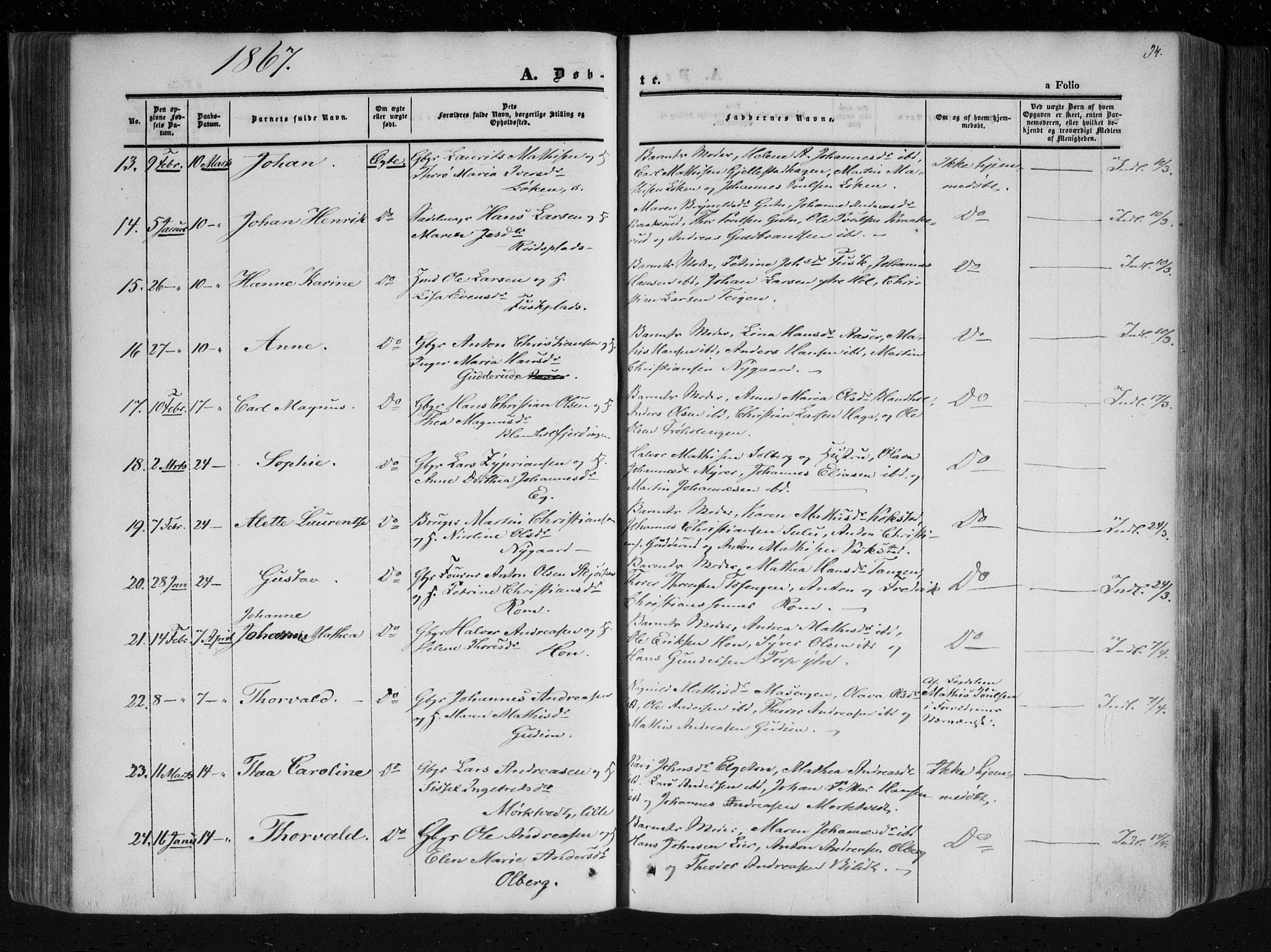 Askim prestekontor Kirkebøker, SAO/A-10900/F/Fa/L0005: Parish register (official) no. 5, 1847-1879, p. 94