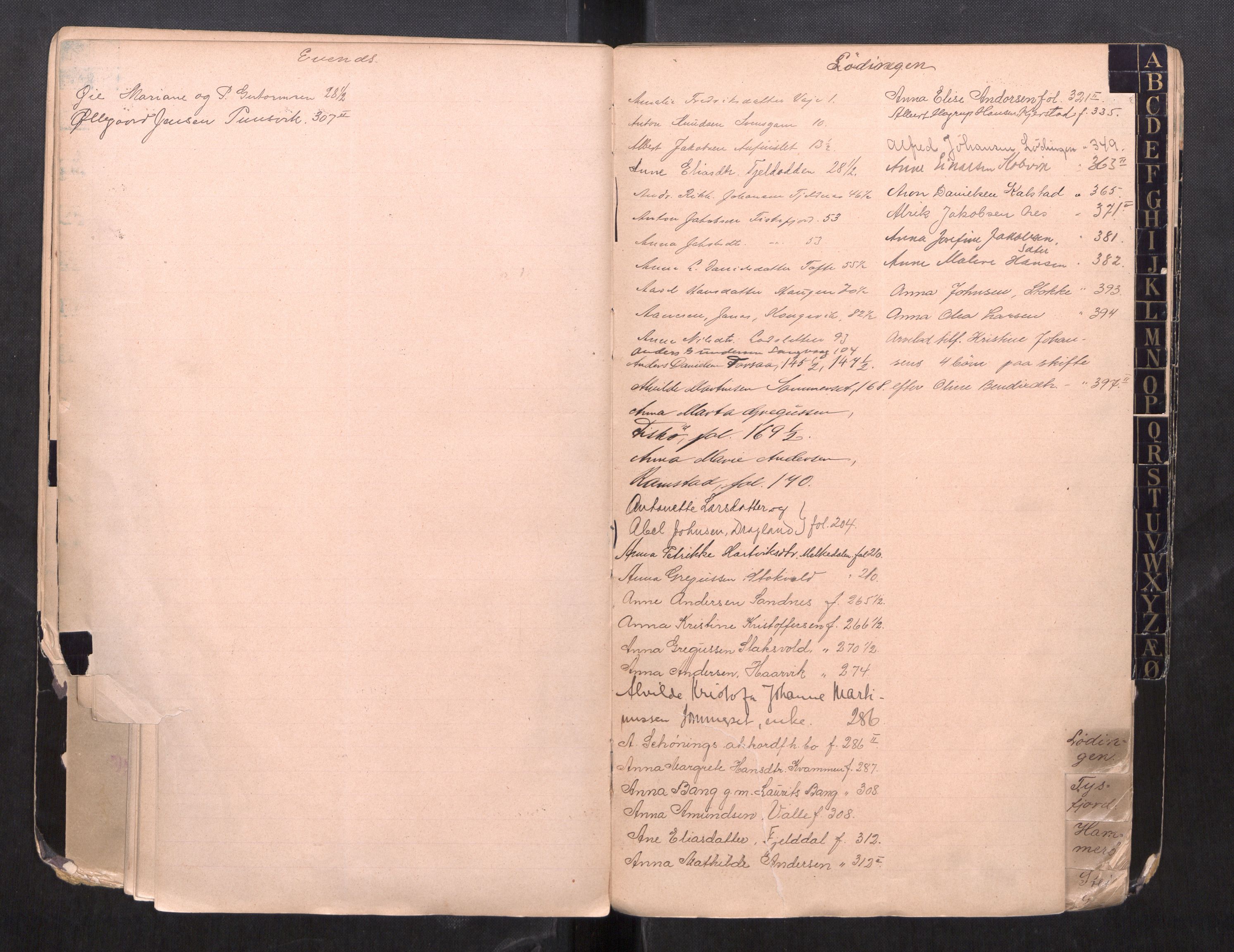 Steigen og Ofoten sorenskriveri, AV/SAT-A-0030/1/3/3C/L0001: Register til skifteslutningsprotokoll, 1896-1916
