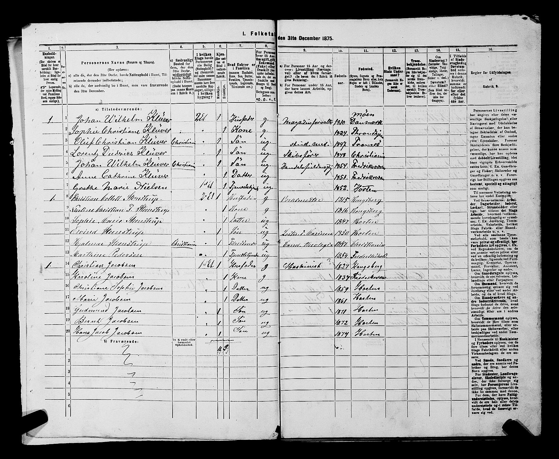 SAKO, 1875 census for 0703P Horten, 1875, p. 1204