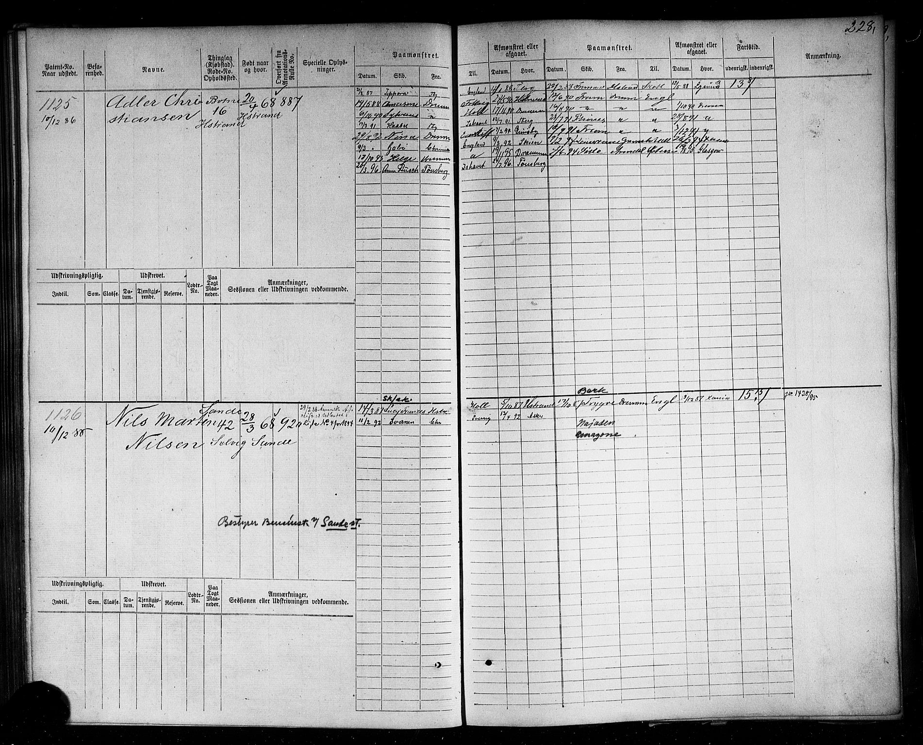 Holmestrand innrulleringskontor, AV/SAKO-A-1151/F/Fc/L0004: Hovedrulle, 1872-1913, p. 267