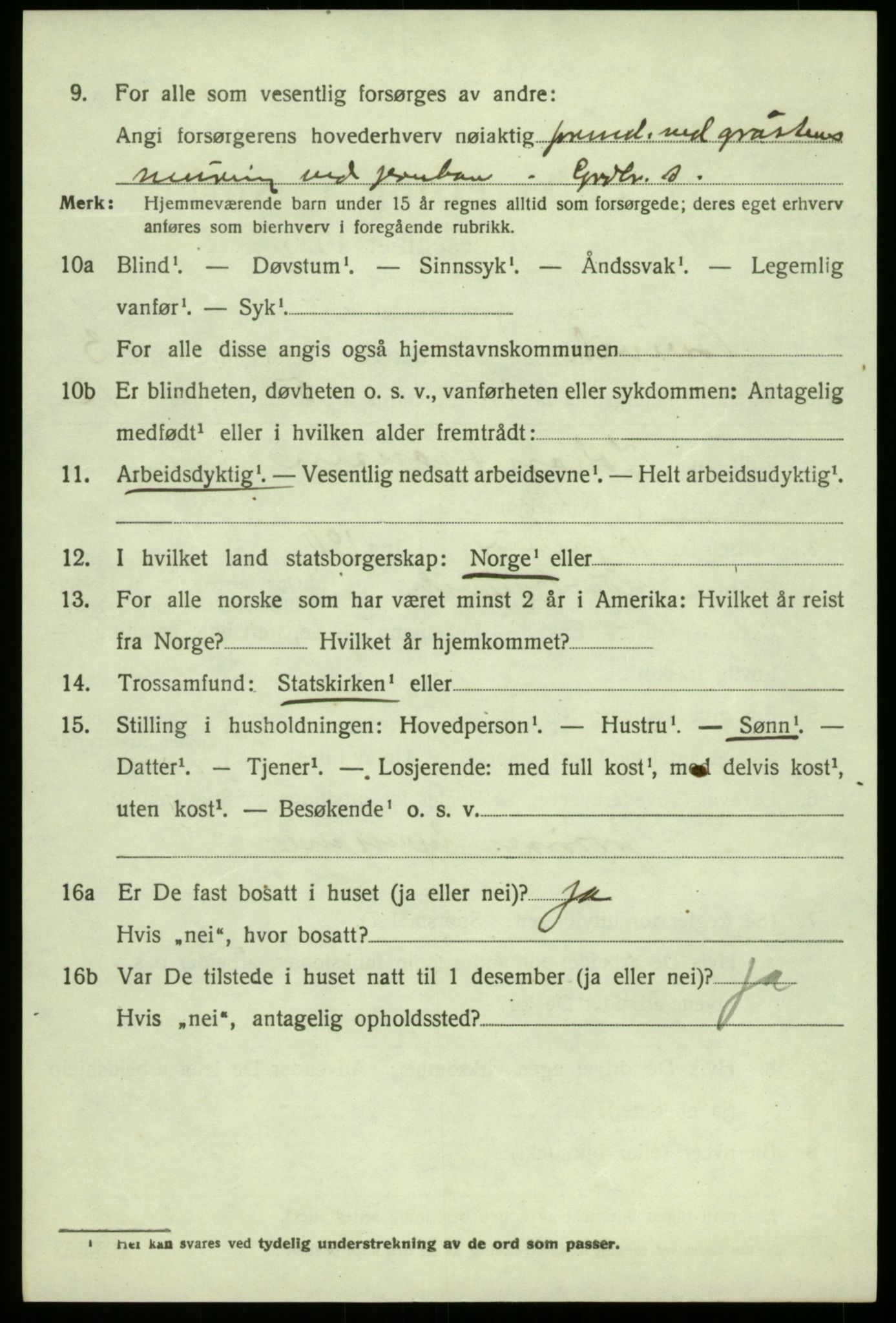 SAB, 1920 census for Bruvik, 1920, p. 1959