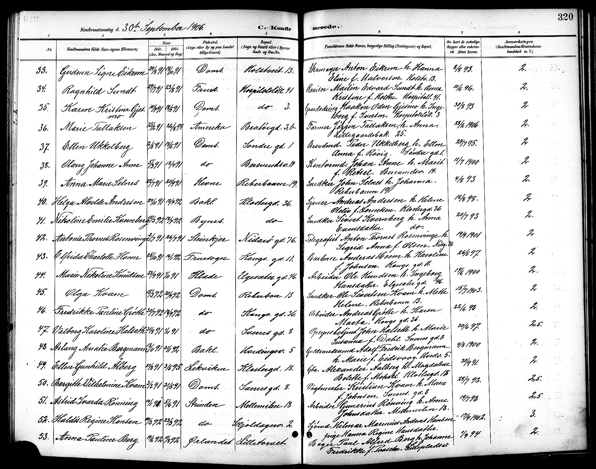 Ministerialprotokoller, klokkerbøker og fødselsregistre - Sør-Trøndelag, SAT/A-1456/601/L0094: Parish register (copy) no. 601C12, 1898-1911, p. 320