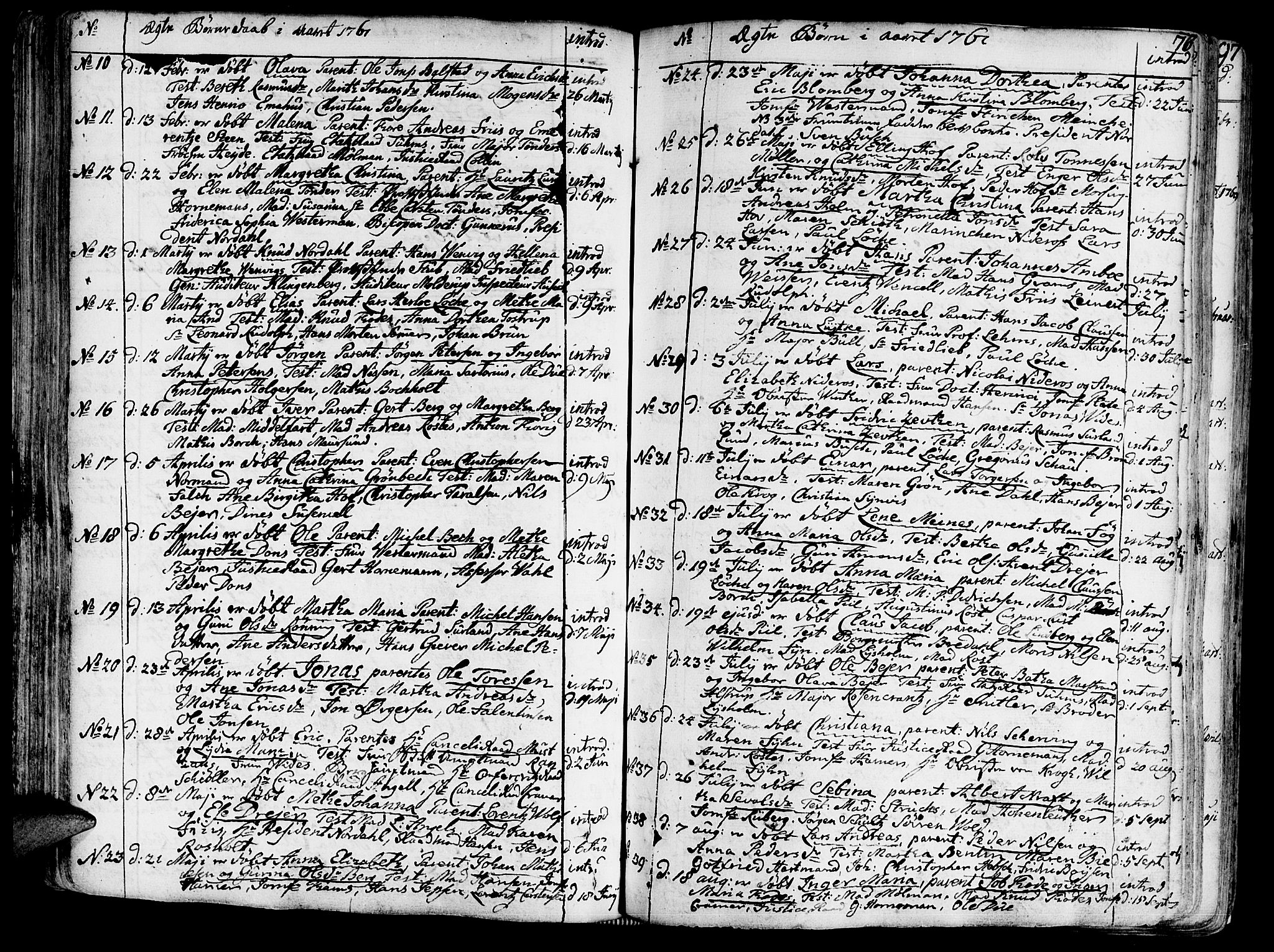 Ministerialprotokoller, klokkerbøker og fødselsregistre - Sør-Trøndelag, SAT/A-1456/602/L0103: Parish register (official) no. 602A01, 1732-1774, p. 76
