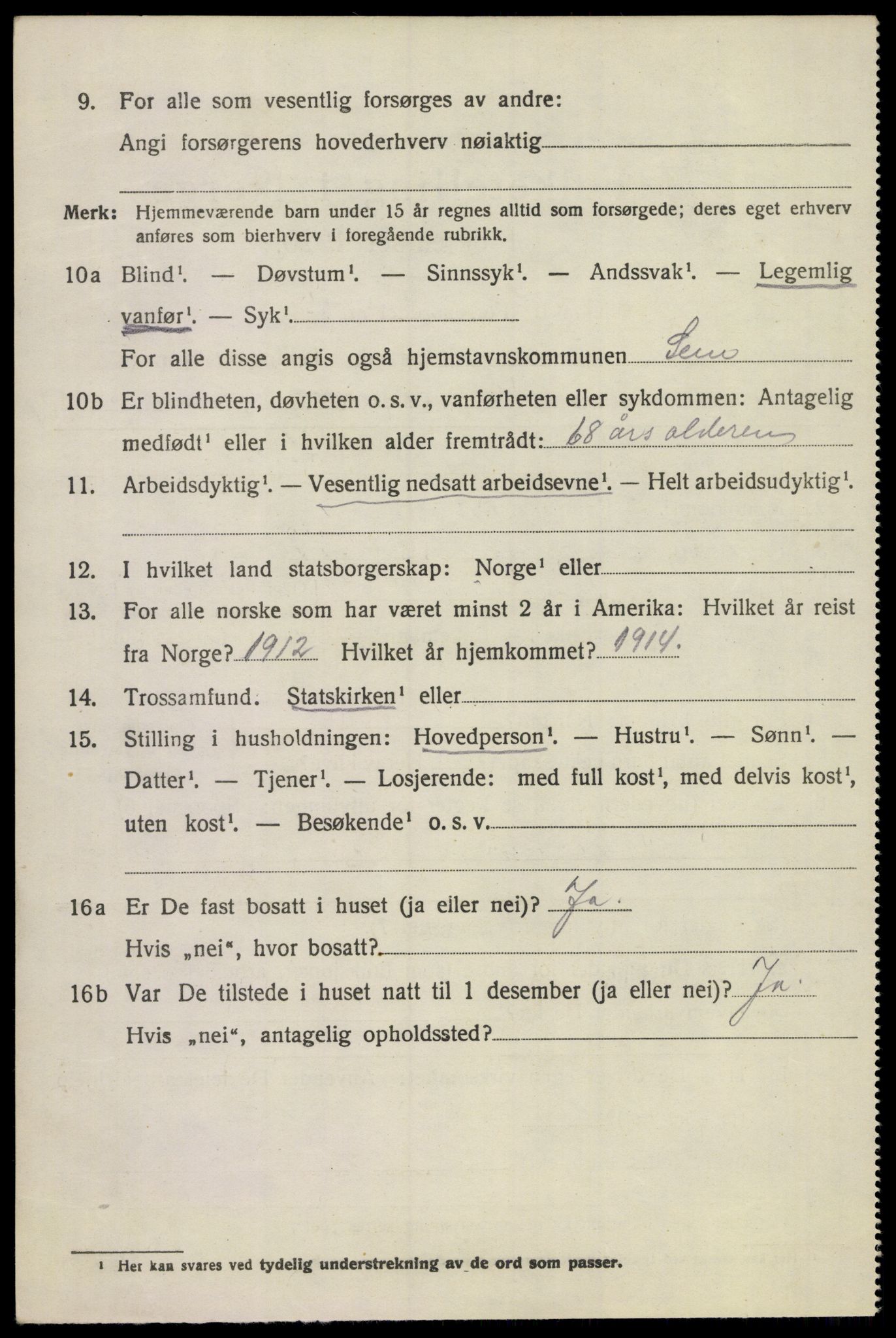 SAKO, 1920 census for Sem, 1920, p. 7500