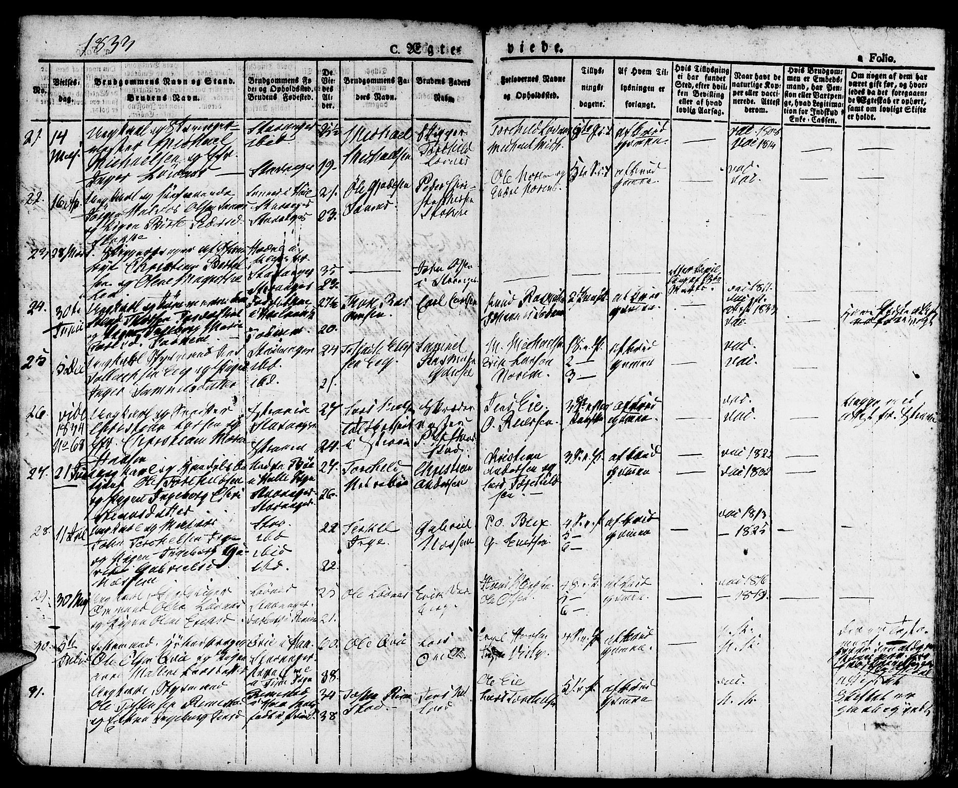 Domkirken sokneprestkontor, AV/SAST-A-101812/001/30/30BA/L0011: Parish register (official) no. A 11, 1832-1856