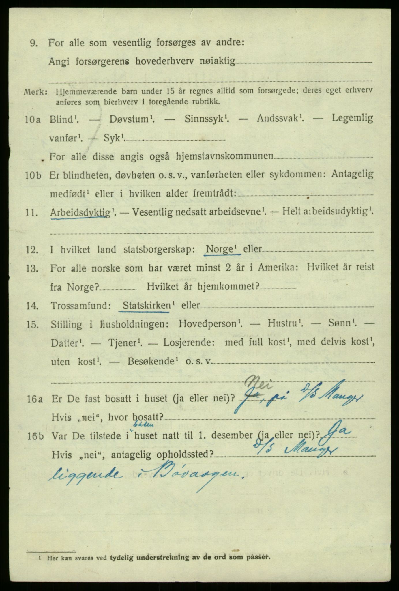 SAB, 1920 census for Manger, 1920, p. 3258