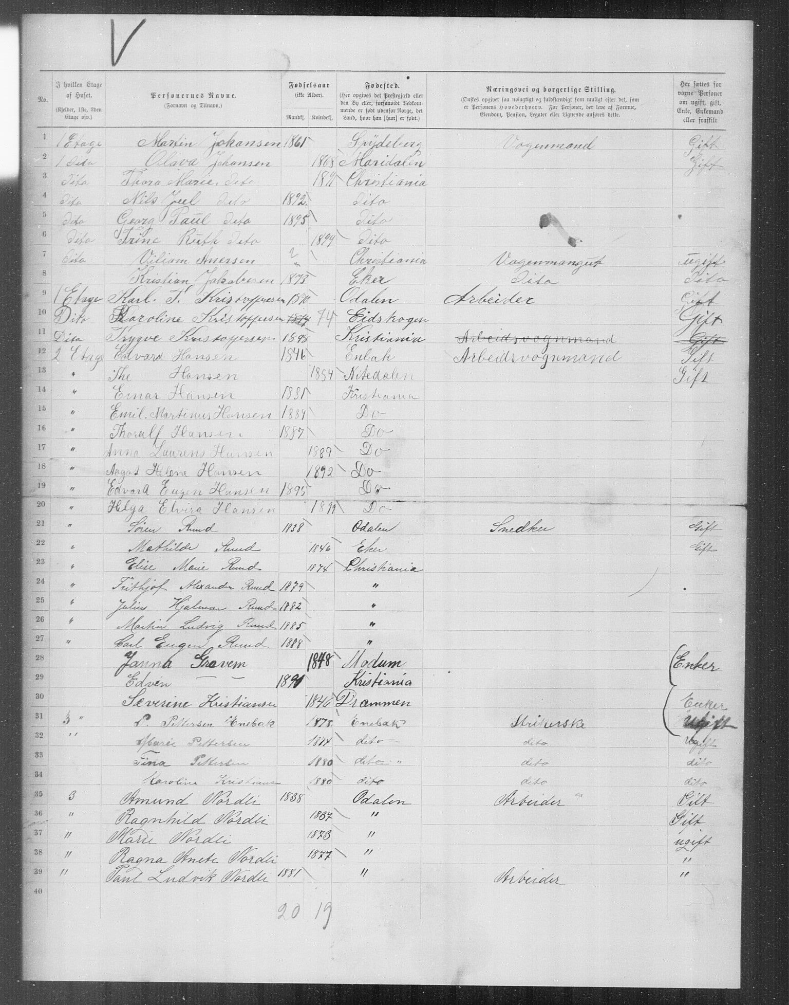 OBA, Municipal Census 1899 for Kristiania, 1899, p. 11809