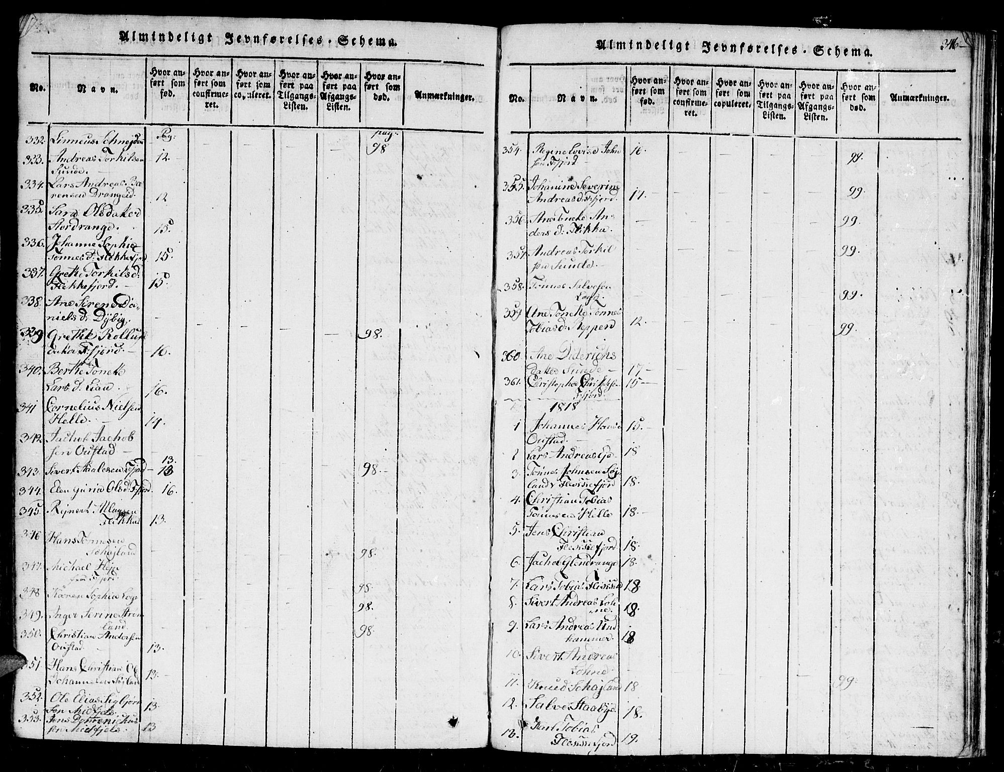 Flekkefjord sokneprestkontor, AV/SAK-1111-0012/F/Fb/Fbc/L0003: Parish register (copy) no. B 3, 1815-1826, p. 346