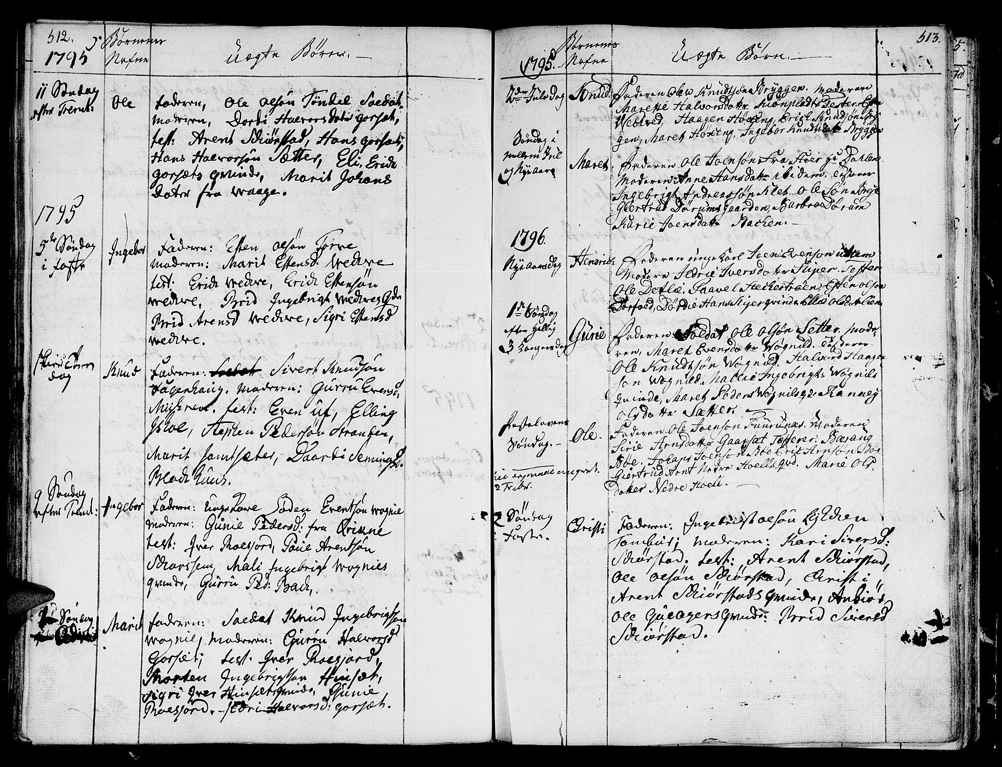 Ministerialprotokoller, klokkerbøker og fødselsregistre - Sør-Trøndelag, SAT/A-1456/678/L0893: Parish register (official) no. 678A03, 1792-1805, p. 512-513