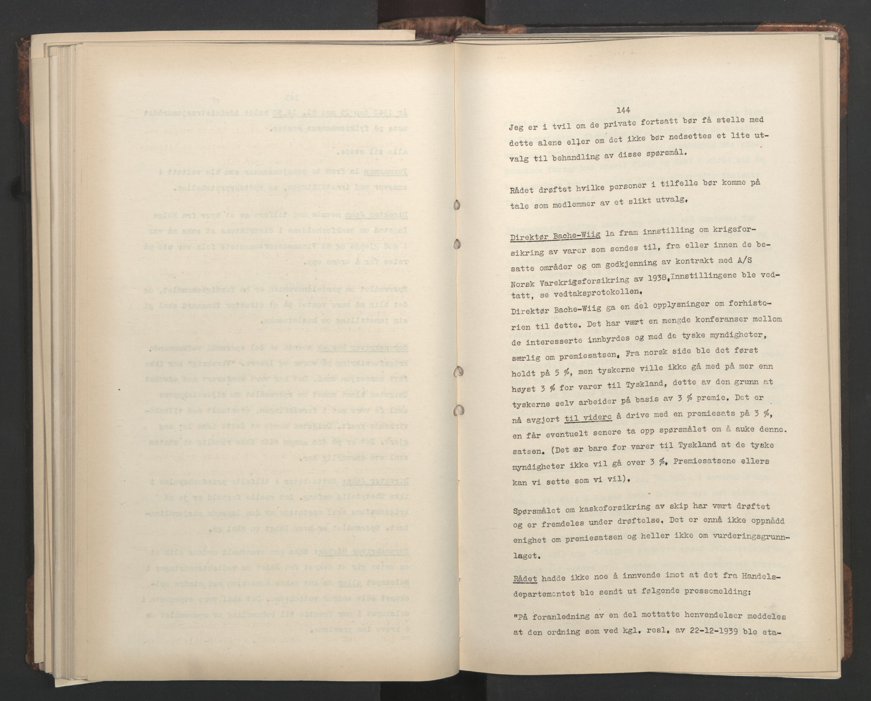 Administrasjonsrådet, AV/RA-S-1004/A/L0001: Møteprotokoll med tillegg 15/4-25/9, 1940, p. 144