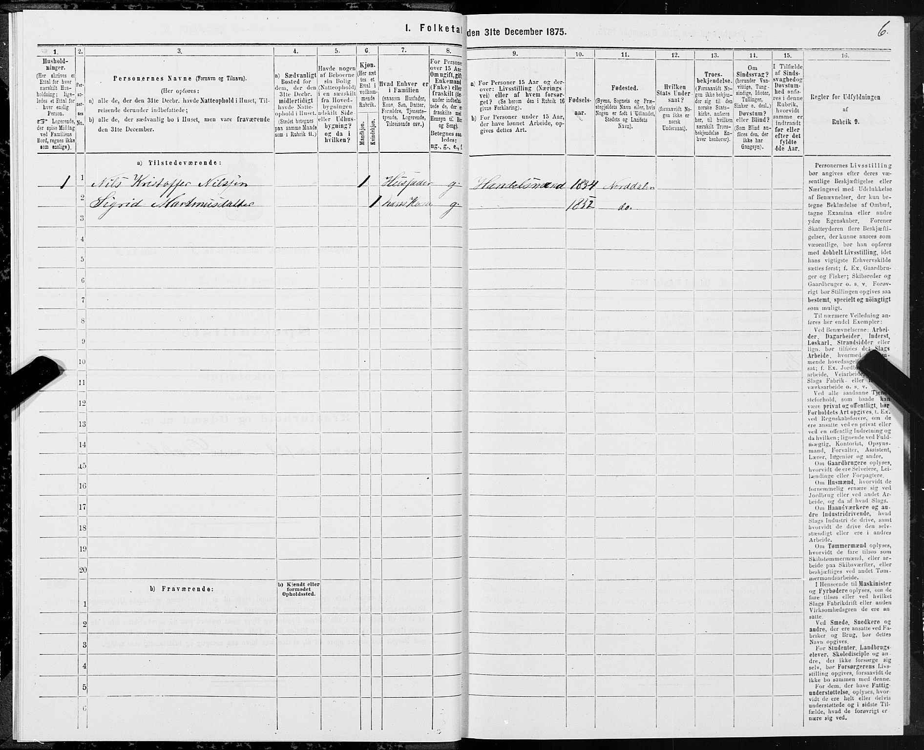 SAT, 1875 census for 1524P Norddal, 1875, p. 2006