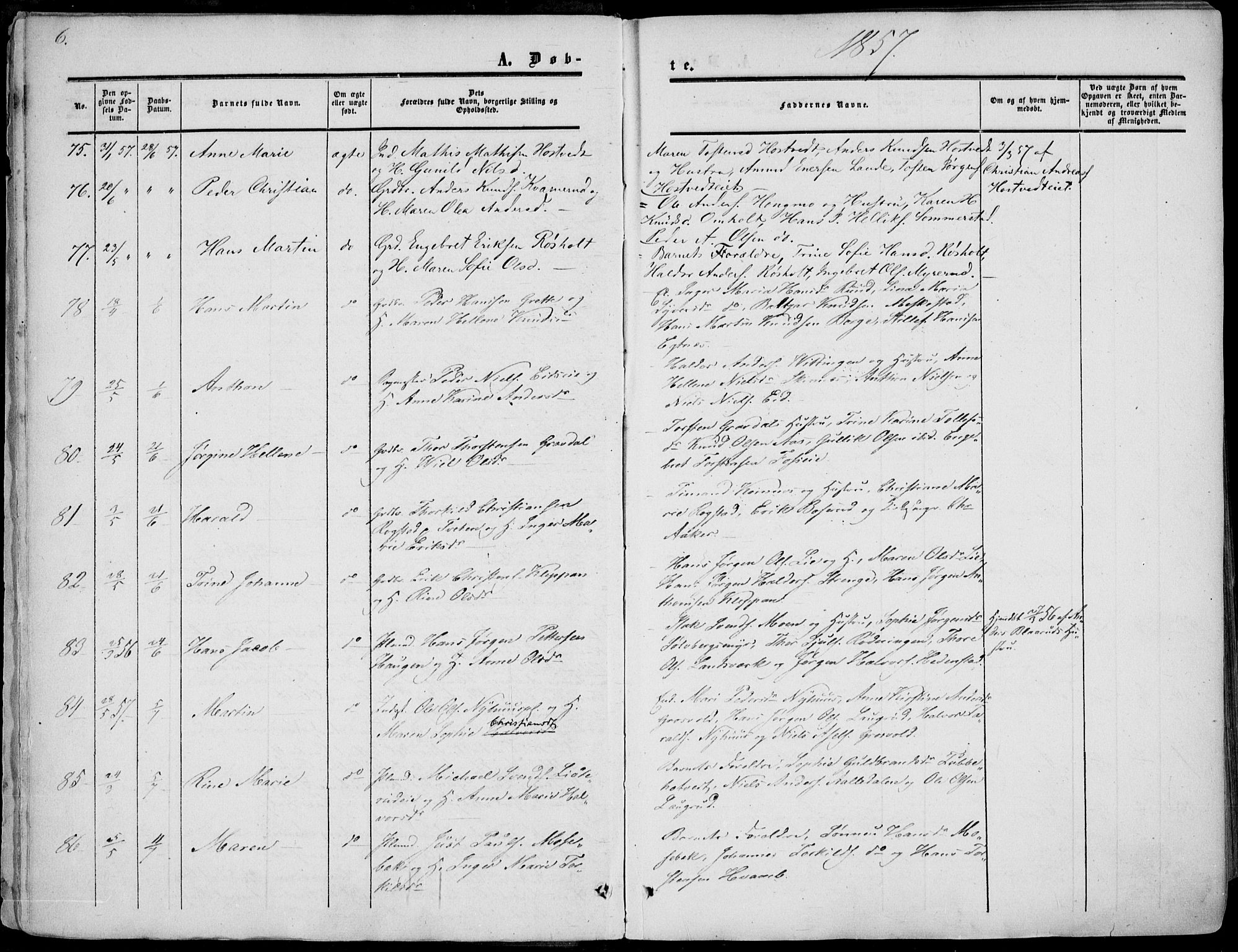 Sandsvær kirkebøker, AV/SAKO-A-244/F/Fa/L0006: Parish register (official) no. I 6, 1857-1868, p. 6