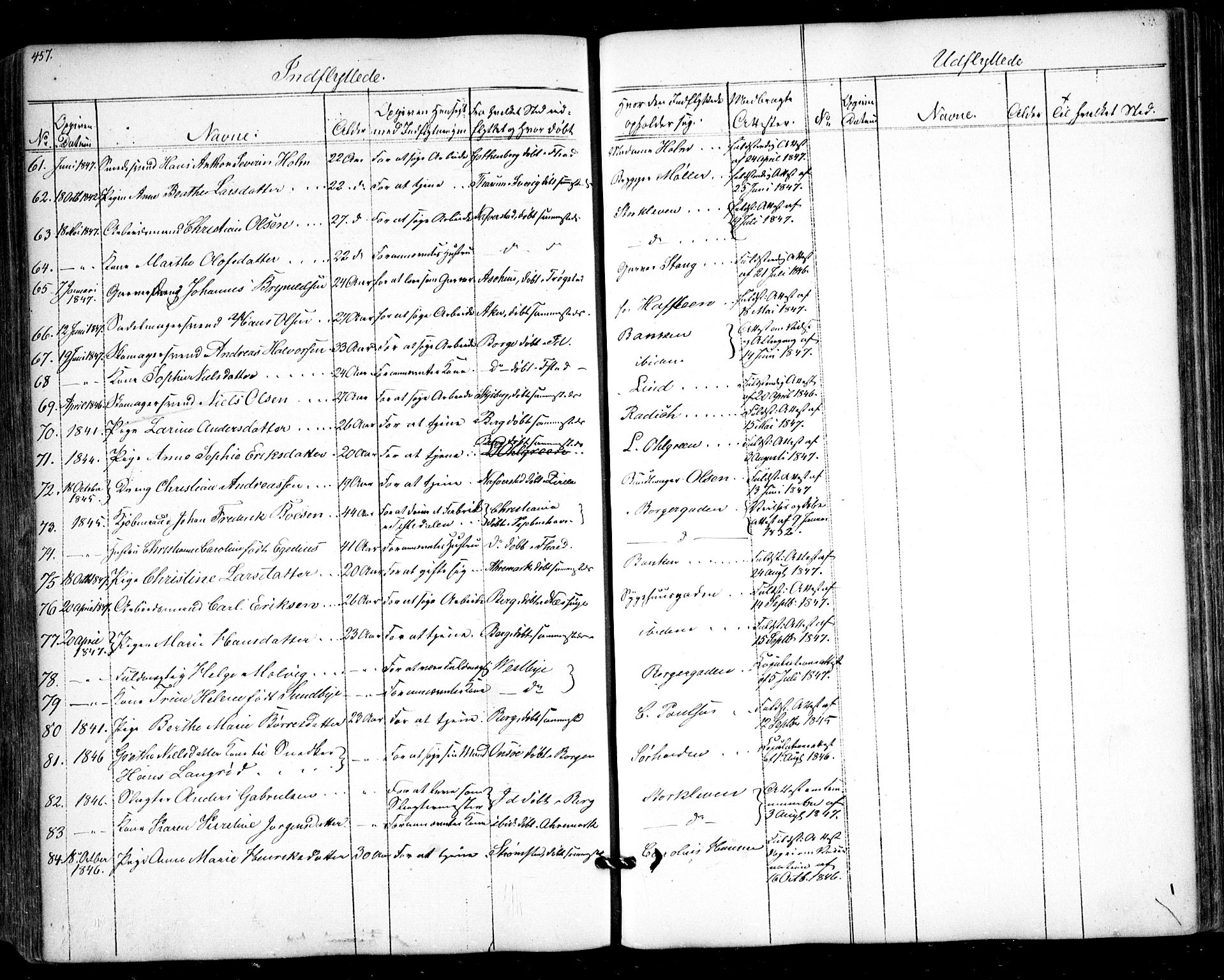 Halden prestekontor Kirkebøker, AV/SAO-A-10909/F/Fa/L0006: Parish register (official) no. I 6, 1845-1856, p. 457