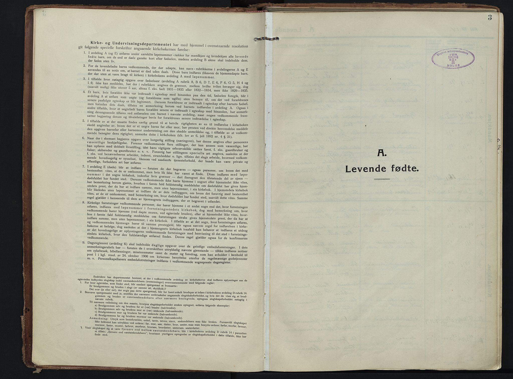 Skiptvet prestekontor Kirkebøker, SAO/A-20009/F/Fa/L0012: Parish register (official) no. 12, 1913-1924, p. 3