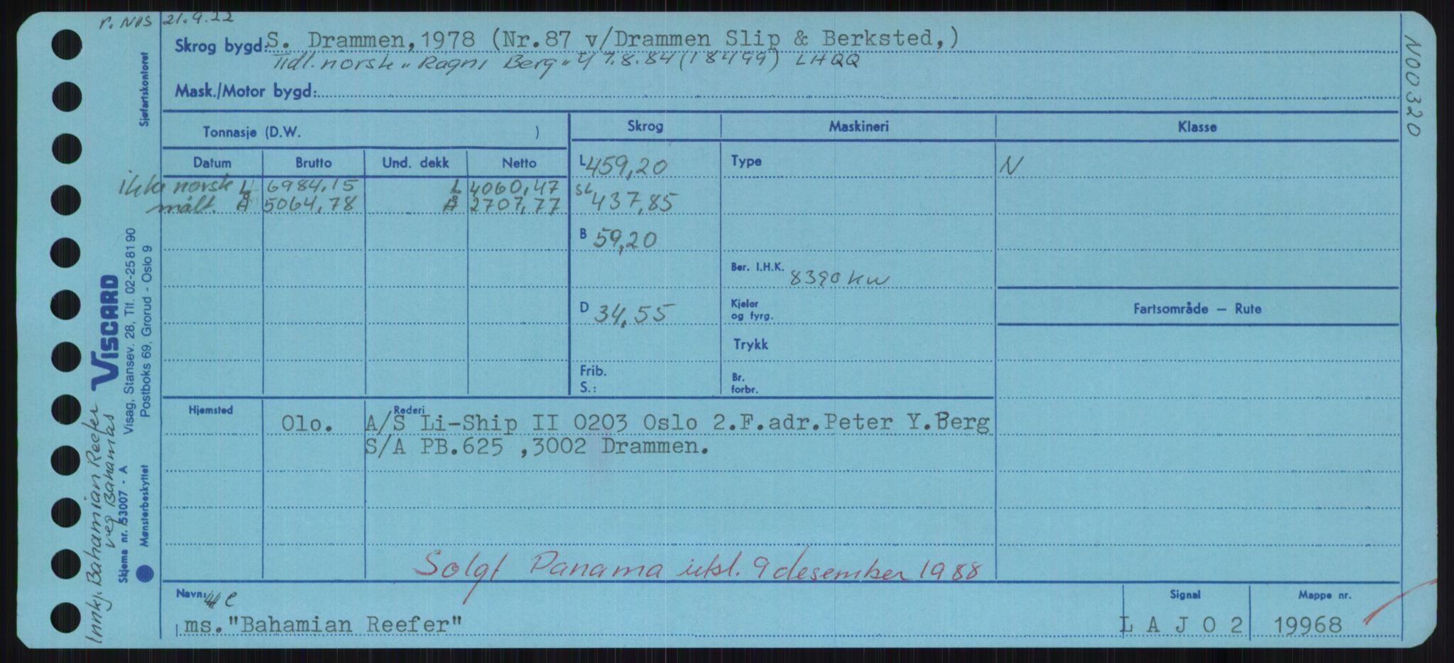 Sjøfartsdirektoratet med forløpere, Skipsmålingen, AV/RA-S-1627/H/Hd/L0003: Fartøy, B-Bev, p. 45