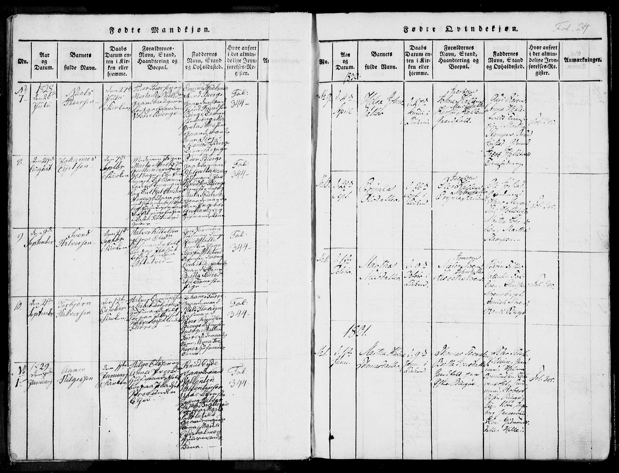 Nedstrand sokneprestkontor, AV/SAST-A-101841/01/IV: Parish register (official) no. A 7, 1816-1870, p. 24