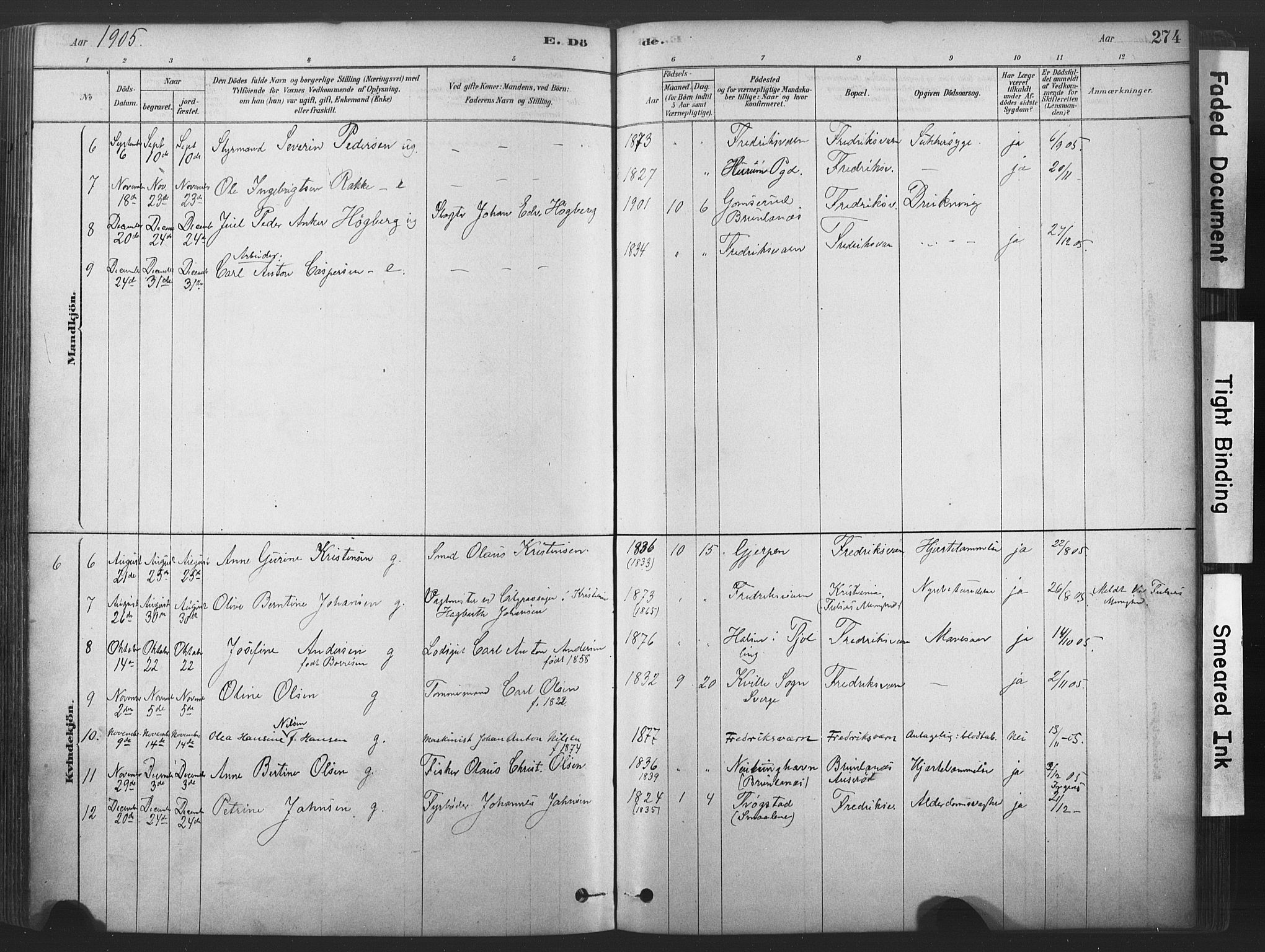 Stavern kirkebøker, AV/SAKO-A-318/F/Fa/L0008: Parish register (official) no. 8, 1878-1905, p. 274