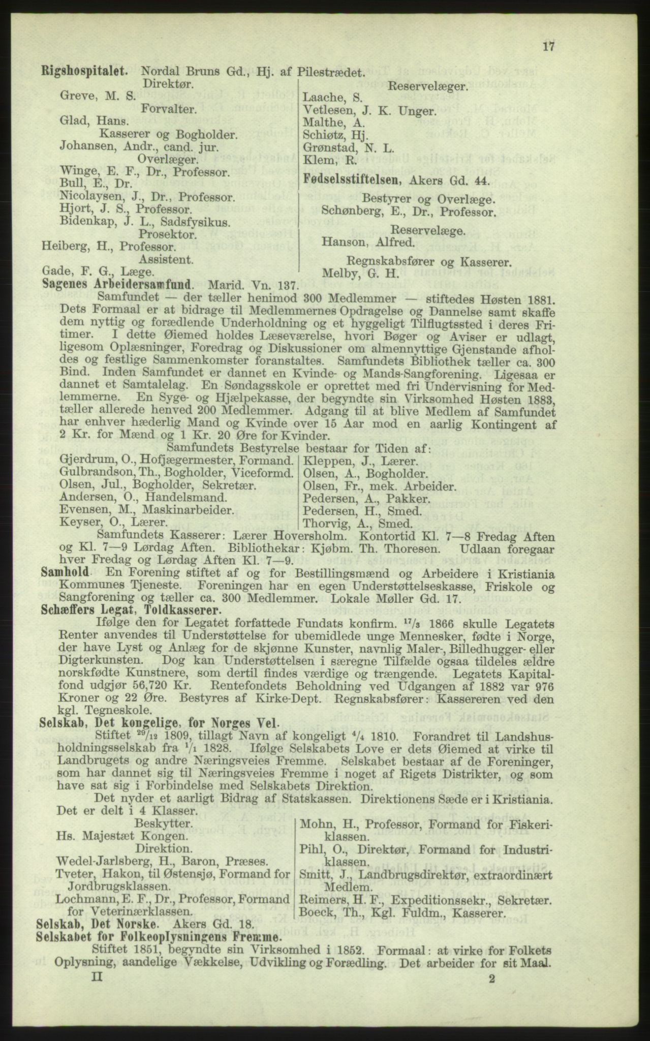 Kristiania/Oslo adressebok, PUBL/-, 1884, p. 17