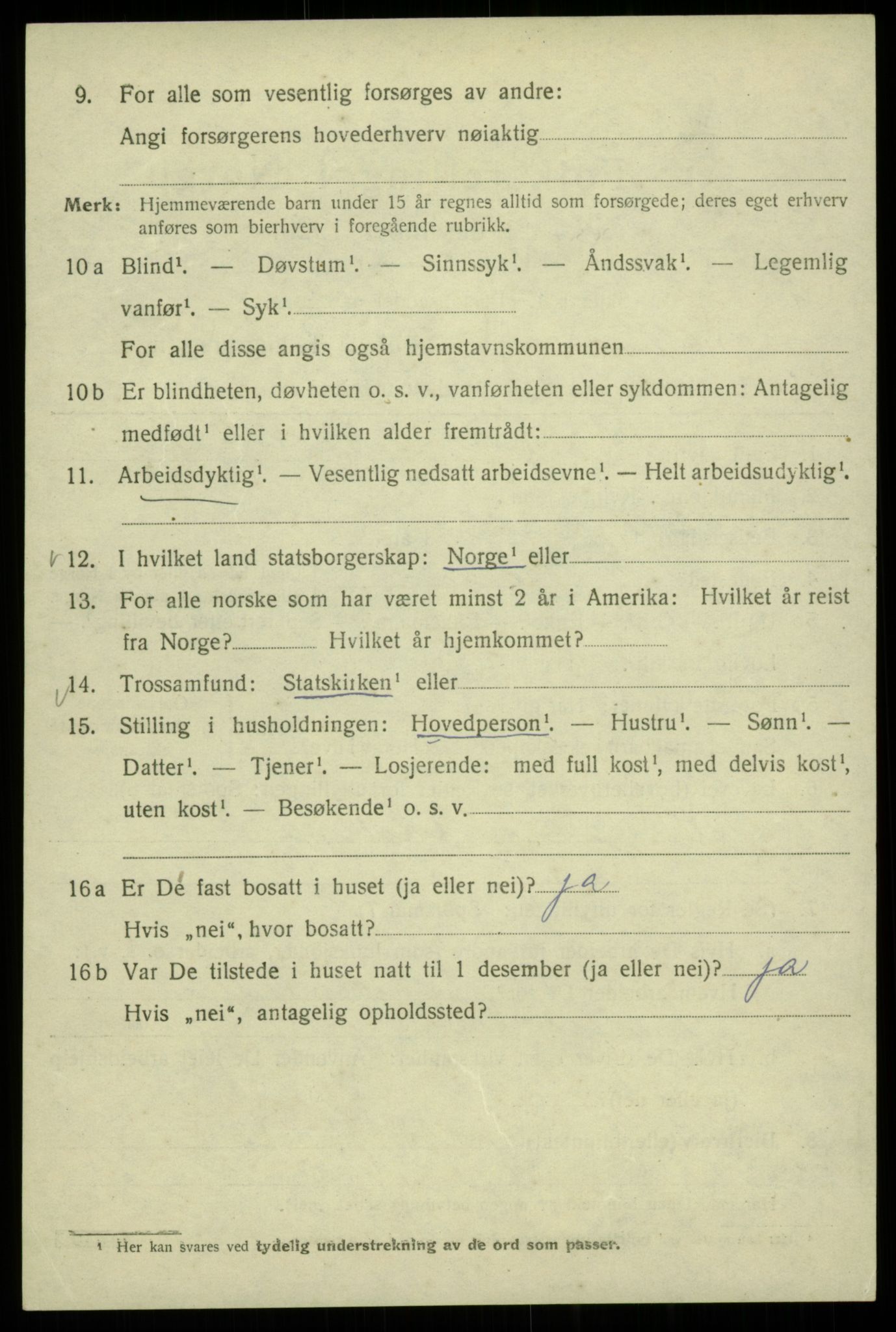 SAB, 1920 census for Bergen, 1920, p. 79086