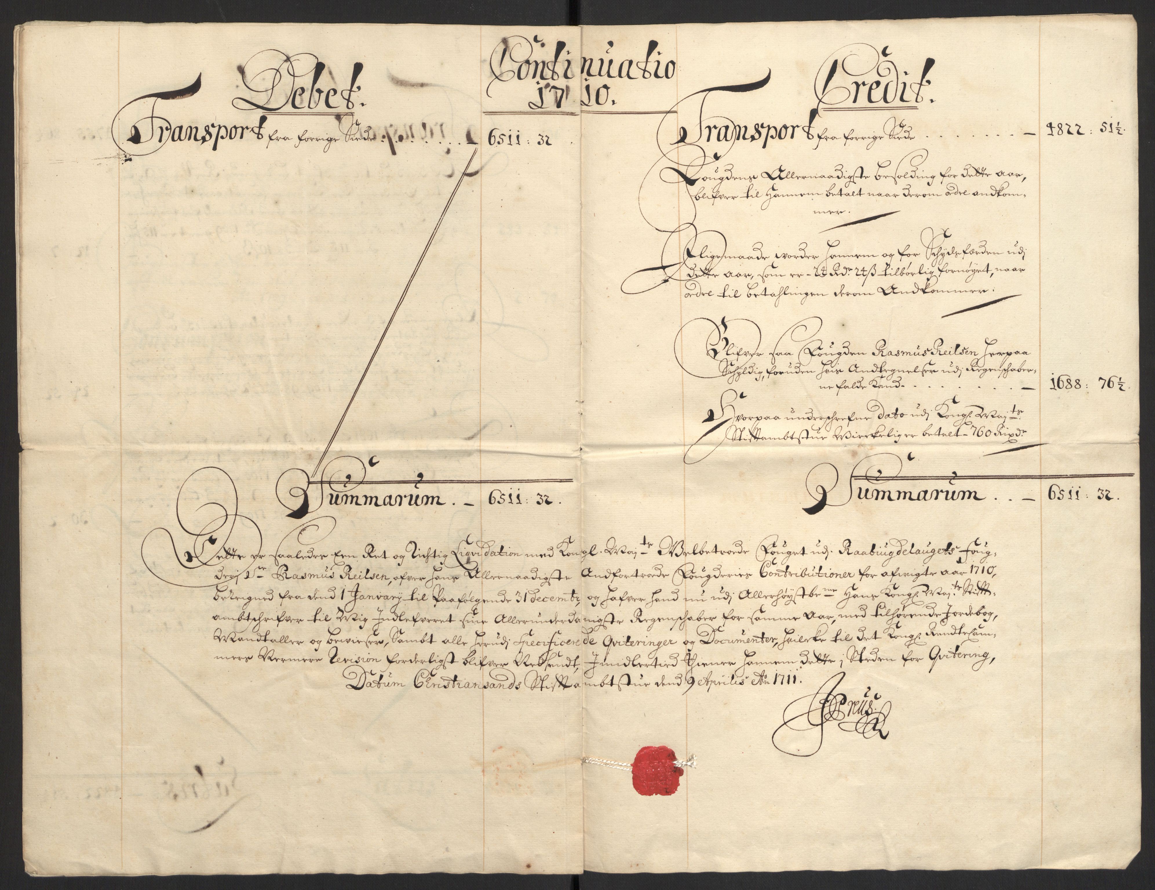 Rentekammeret inntil 1814, Reviderte regnskaper, Fogderegnskap, RA/EA-4092/R40/L2449: Fogderegnskap Råbyggelag, 1709-1711, p. 103