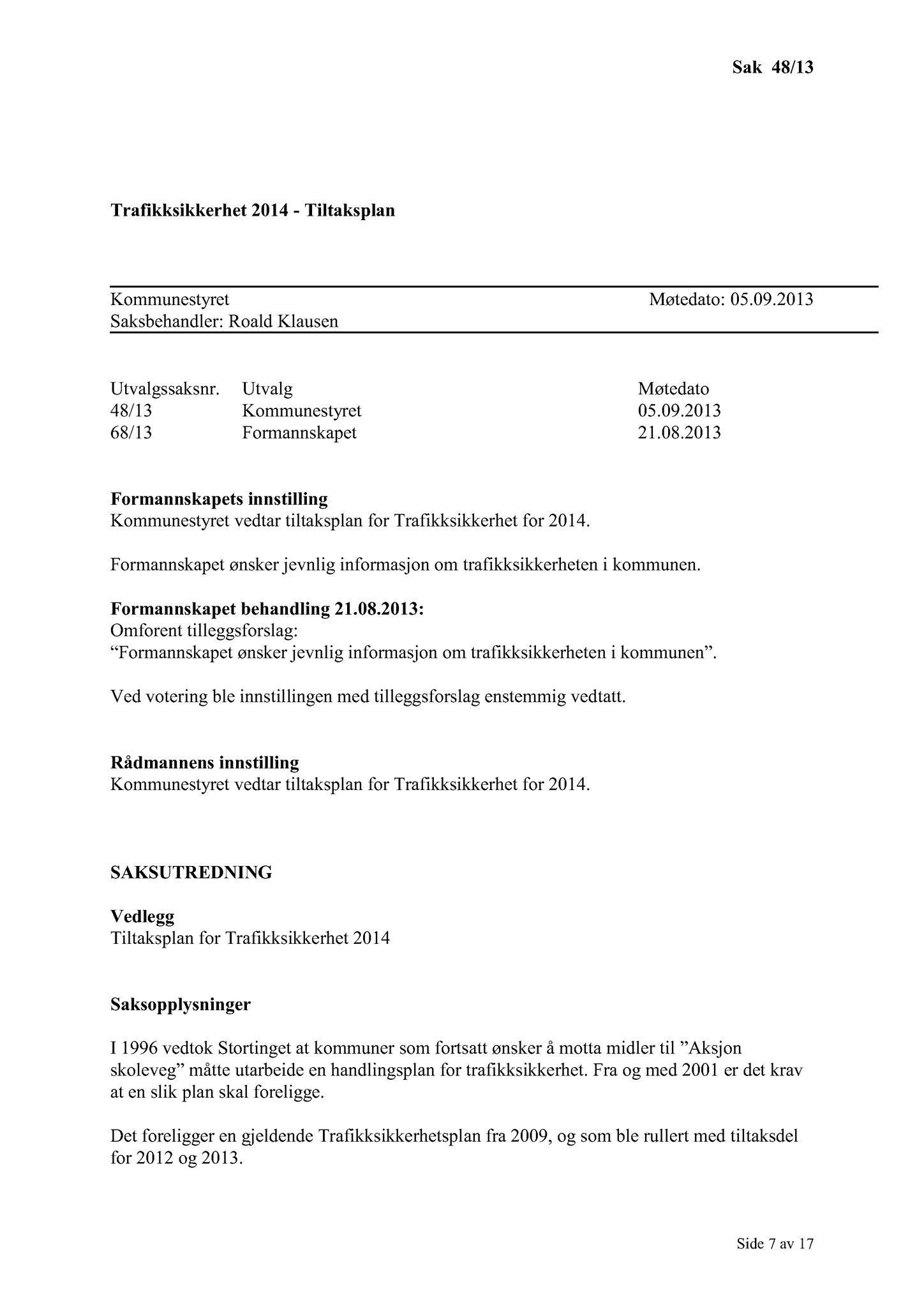 Klæbu Kommune, TRKO/KK/01-KS/L006: Kommunestyret - Møtedokumenter, 2013, p. 996