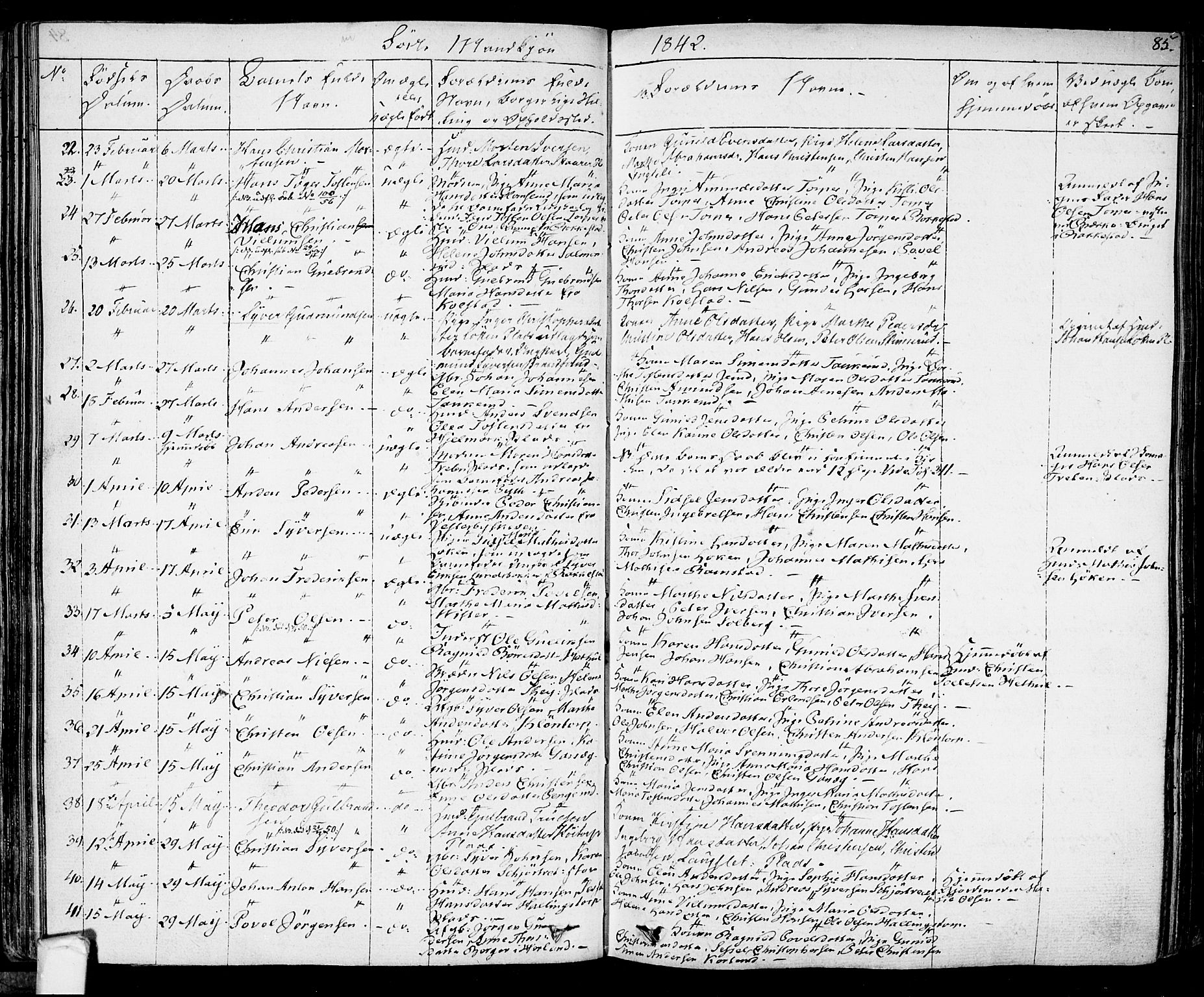 Eidsberg prestekontor Kirkebøker, AV/SAO-A-10905/F/Fa/L0008: Parish register (official) no. I 8, 1832-1848, p. 85